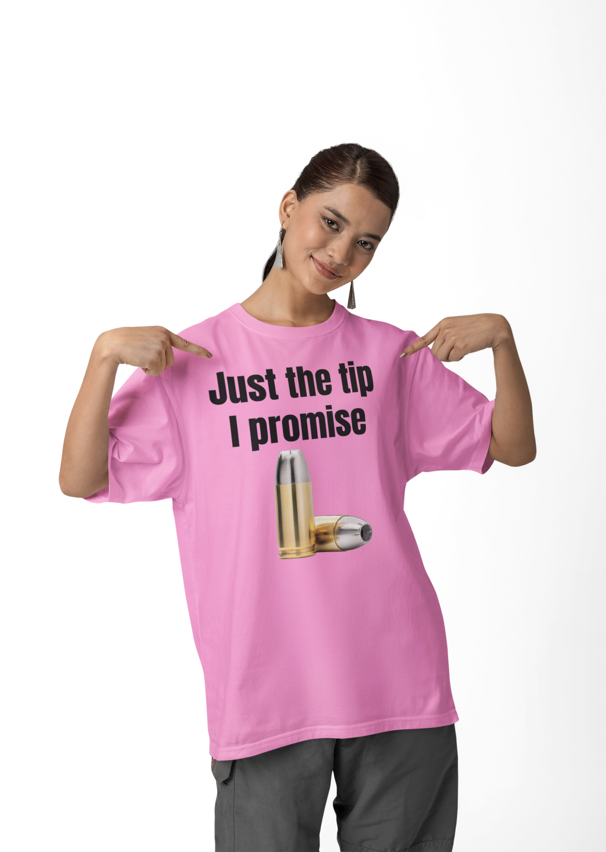 Just the tip I promise unisex T-Shirt boss gift bullet Christmas gift Fathers Day Shirt funny shirt gift for dad gift for grandpa gift for him gun moms gift Mothers Day shirt T-Shirt Unique gift