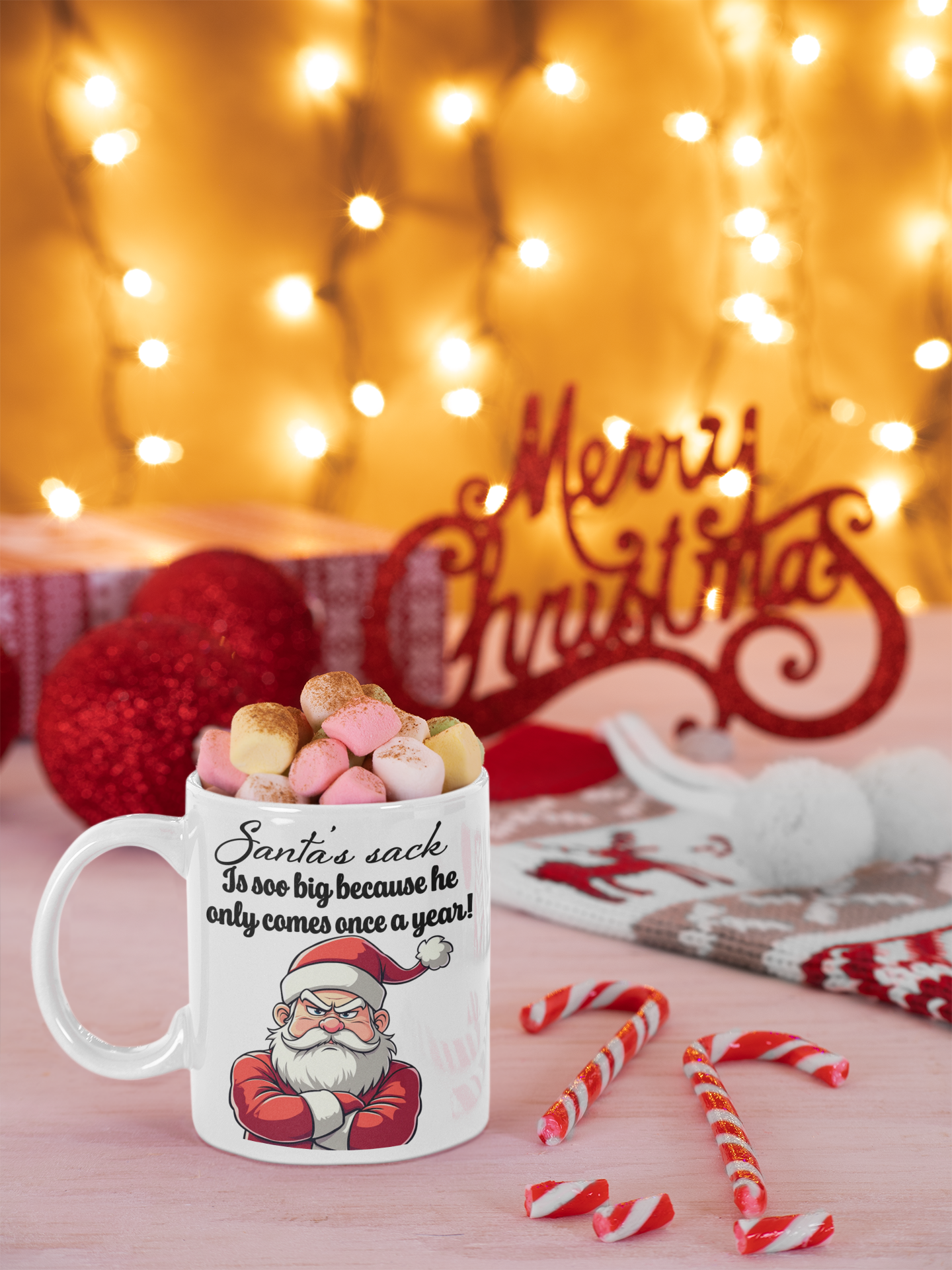 Santa's sack is soo big because he only comes once a year All ballsack Caffeine Christmas gift FB gift for mom gift for wife Java Mocha nut sack nut sax Nuts Nuttin nutz Santa stocking stuffer