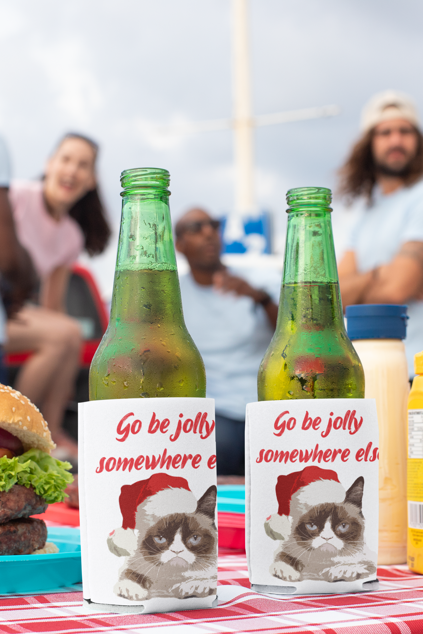 Go be jolly somewhere else Can / bottle Coozie All bottle cooler can cooler Christmas gift dads day gift FB gift for dad gift for grandpa gift for her gift for him gift for mom gift for sister gift for wife Koozie moms gift Unique gift