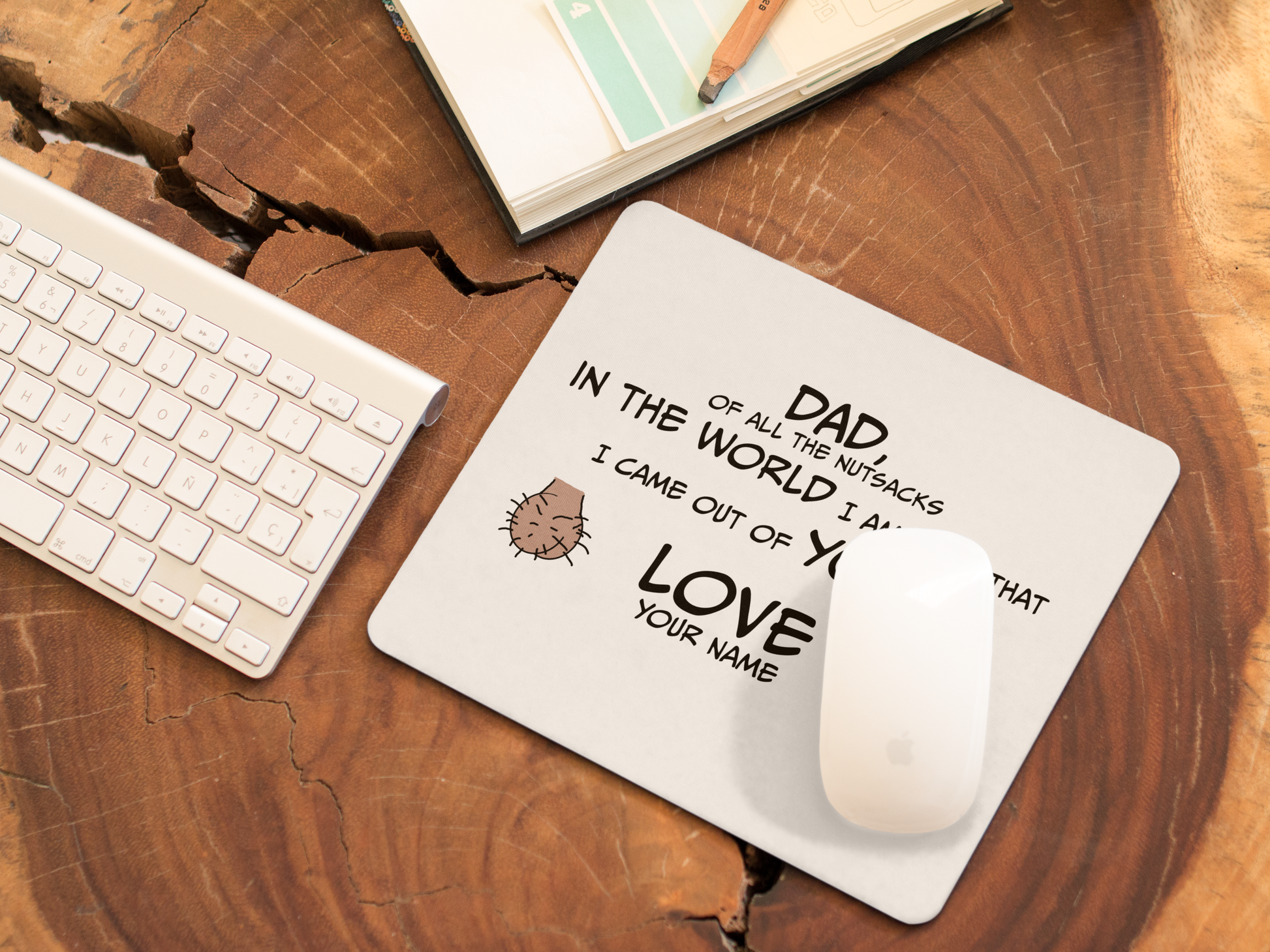 Dad, of all the nutsacks in the world, I am glad that I came out of yours Mouse pad All ball sax ballsack ballsax dad dads day dads day gift Fahters day fathers fathers day FB funny mouse pad gift for dad gift for him mouse pad nut sack nut sax nutz super dad