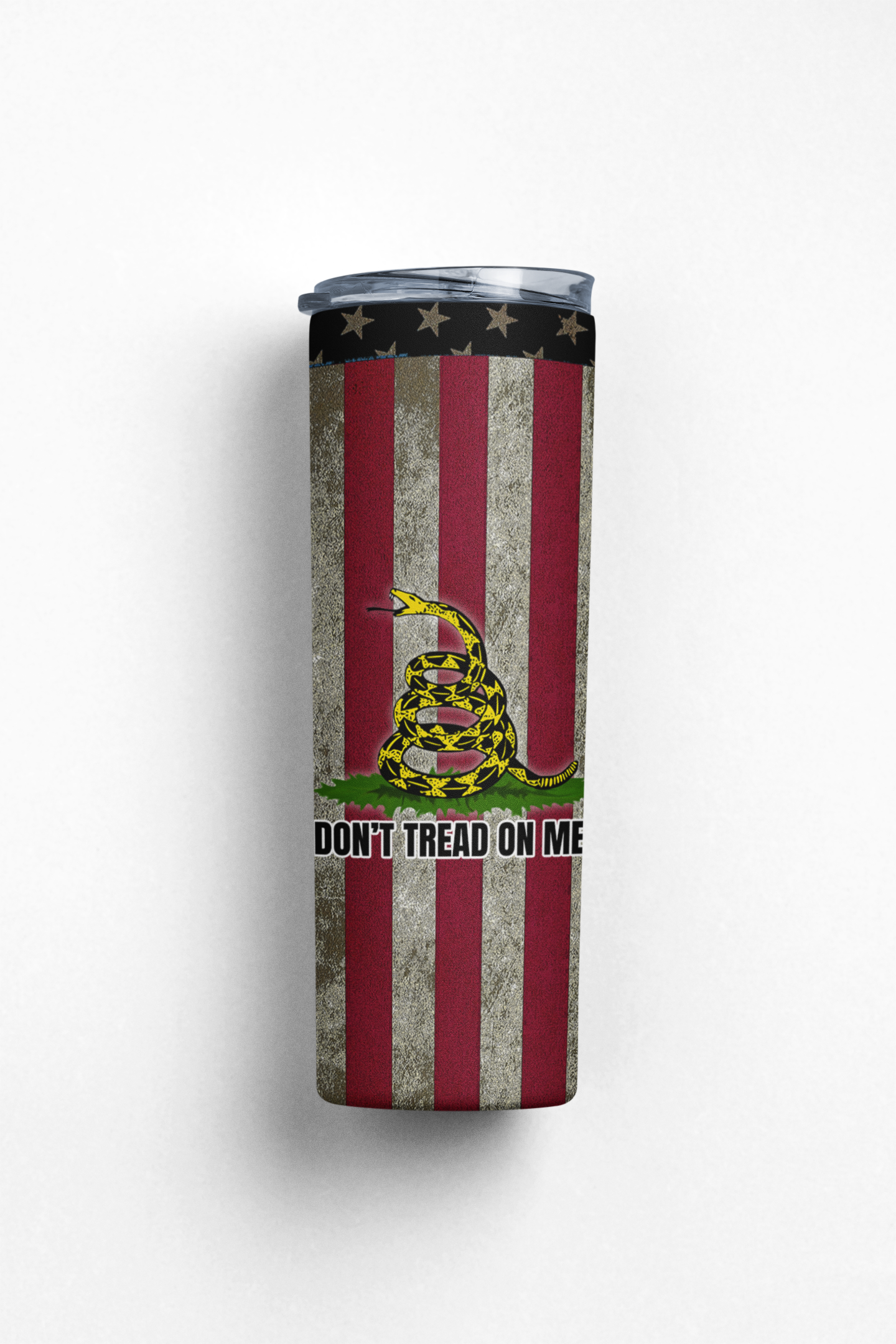 Don't tread on me distressed flag -  20 ounce stainless steel tumbler