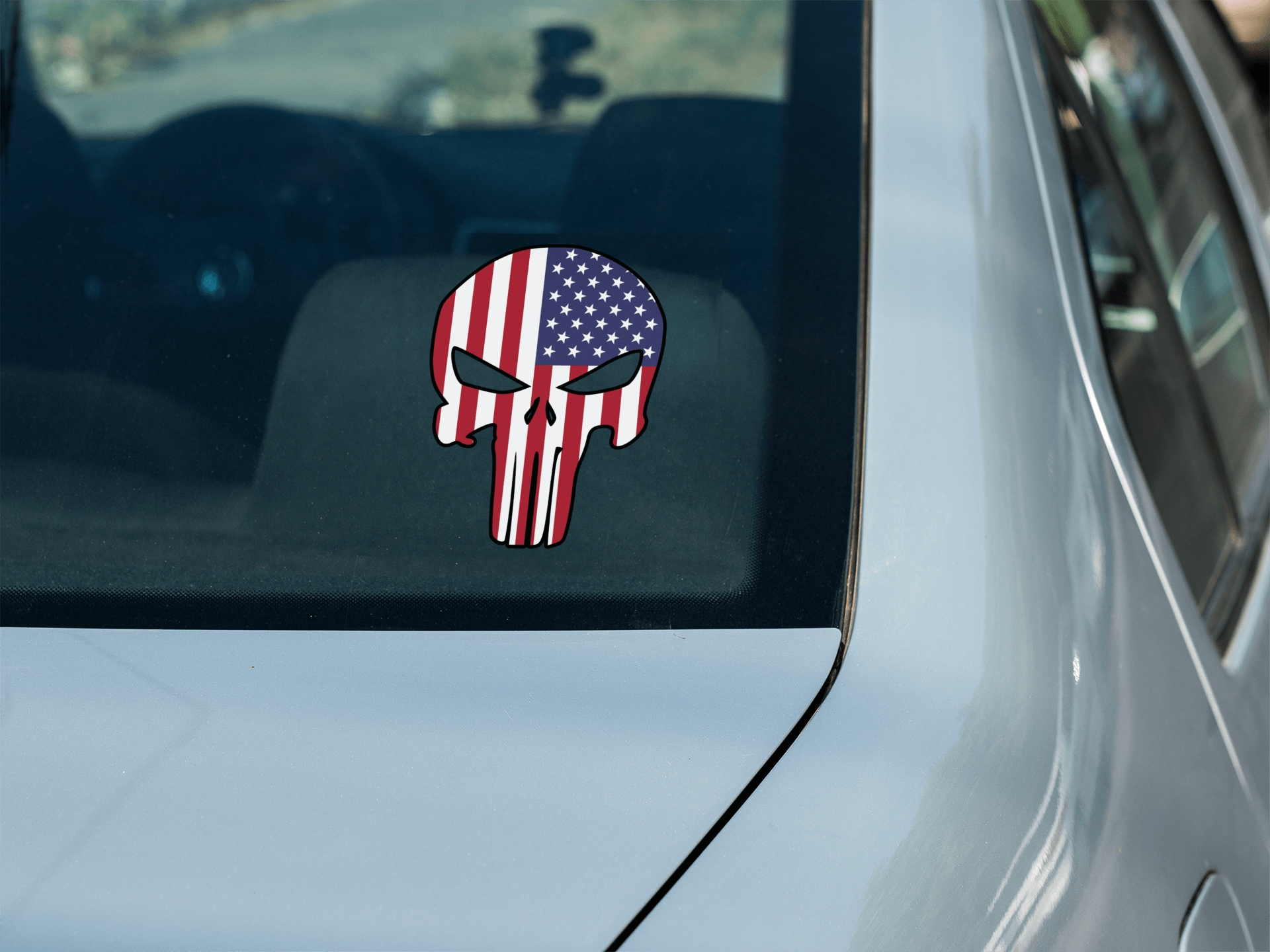 US Flag Patriot Skull - Bubble-free stickers 4th of july american flag American Made bubble free sticker car decal door decal freedom hand made Handmade liberty Made In America made in USA punisher skull skull sticker Small Business Made stickers US Flag Vinyl decals vinyl sticker water proof sticker window decal window sticker