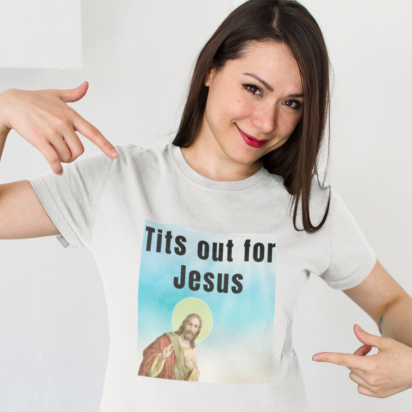 Tits out for Jesus - Unisex T-Shirt Christmas gift dads day gift gift for dad gift for grandpa gift for her gift for him gift for mom gift for sister gift for wife moms gift Unique gift