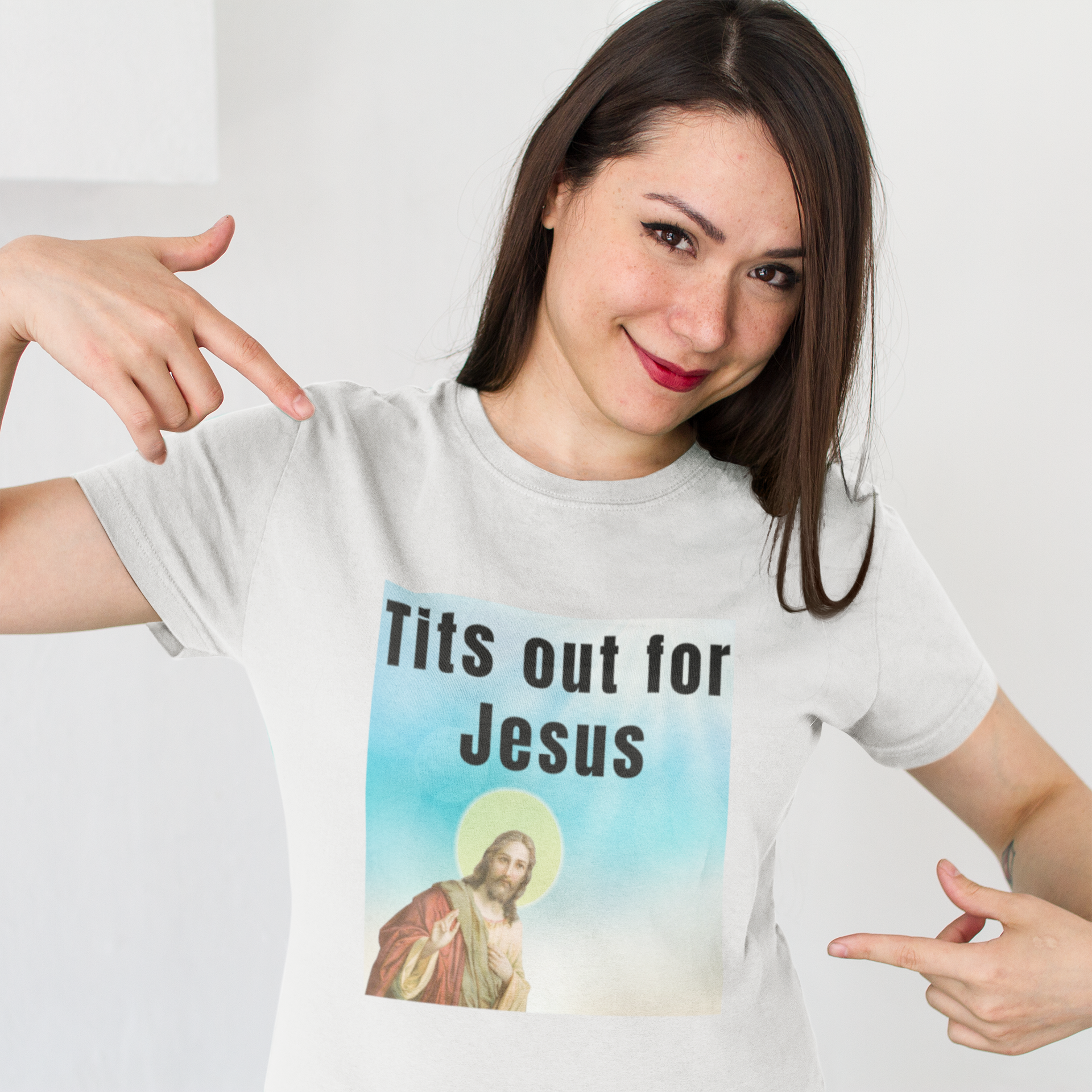 Tits out for Jesus - Unisex T-Shirt All Christmas gift dads day gift FB gift for dad gift for grandpa gift for her gift for him gift for mom gift for sister gift for wife moms gift Unique gift