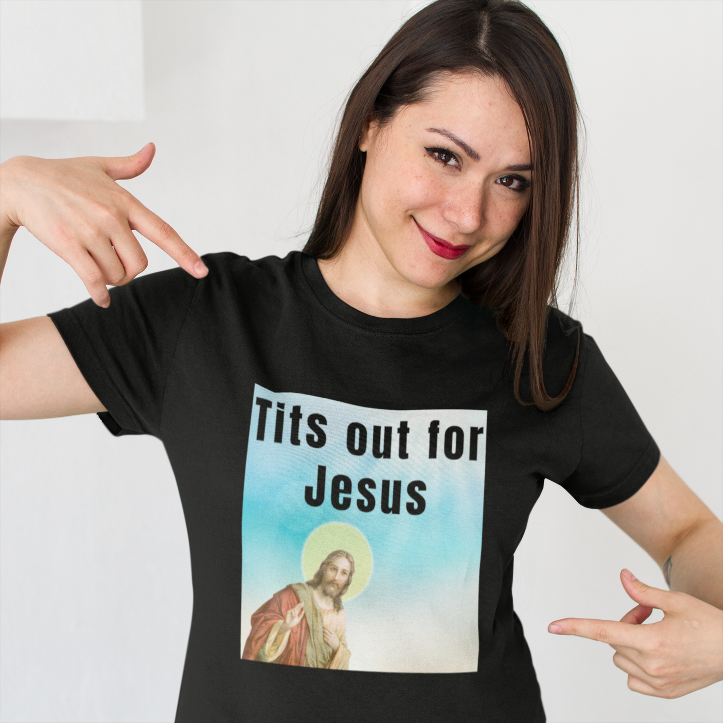 Tits out for Jesus - Unisex T-Shirt Christmas gift dads day gift gift for dad gift for grandpa gift for her gift for him gift for mom gift for sister gift for wife moms gift Unique gift