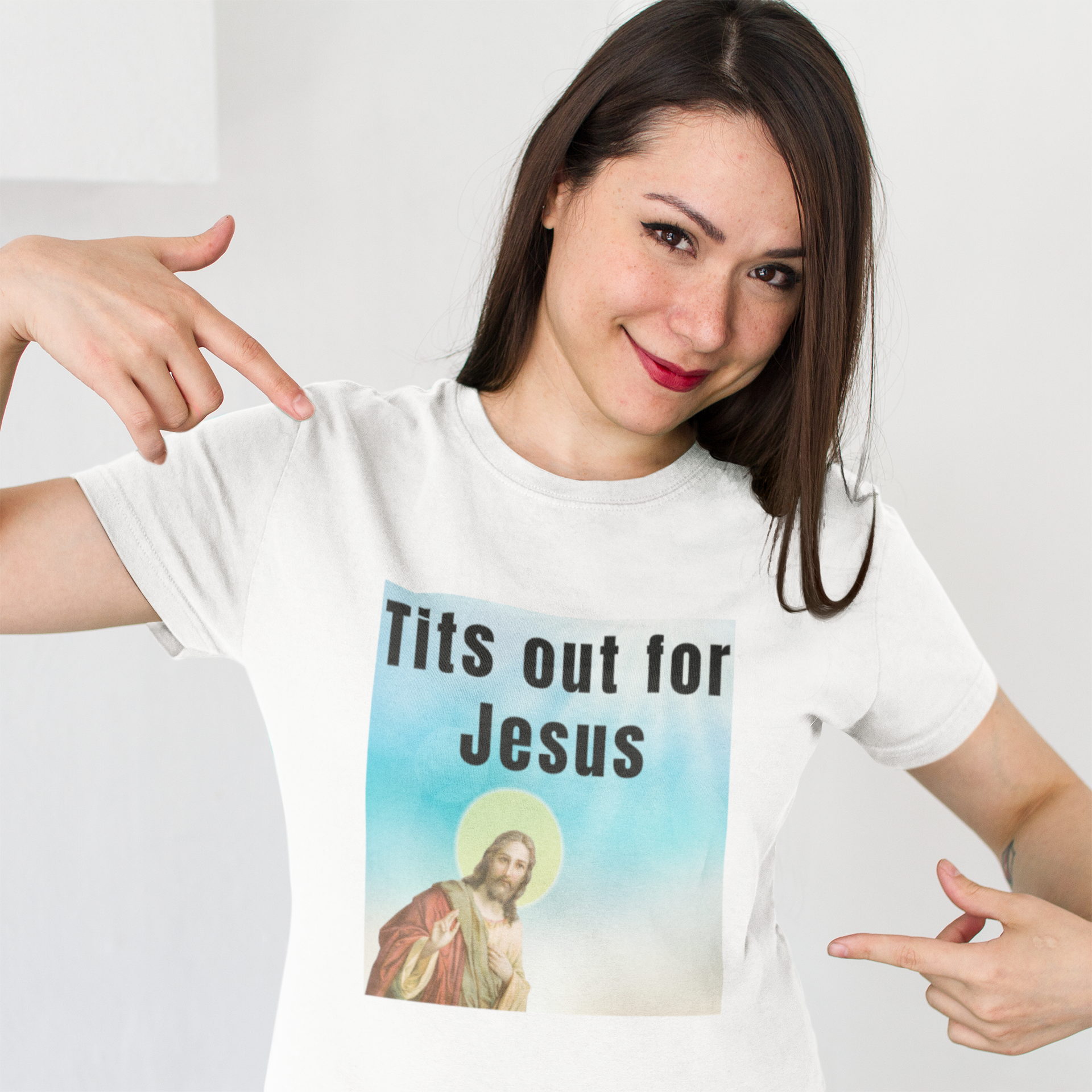 Tits out for Jesus - Unisex T-Shirt Christmas gift dads day gift gift for dad gift for grandpa gift for her gift for him gift for mom gift for sister gift for wife moms gift Unique gift