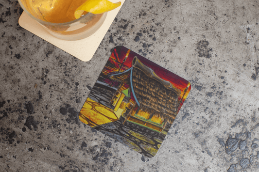 Island Tiki Hut - MaddK Studio - Drink coaster