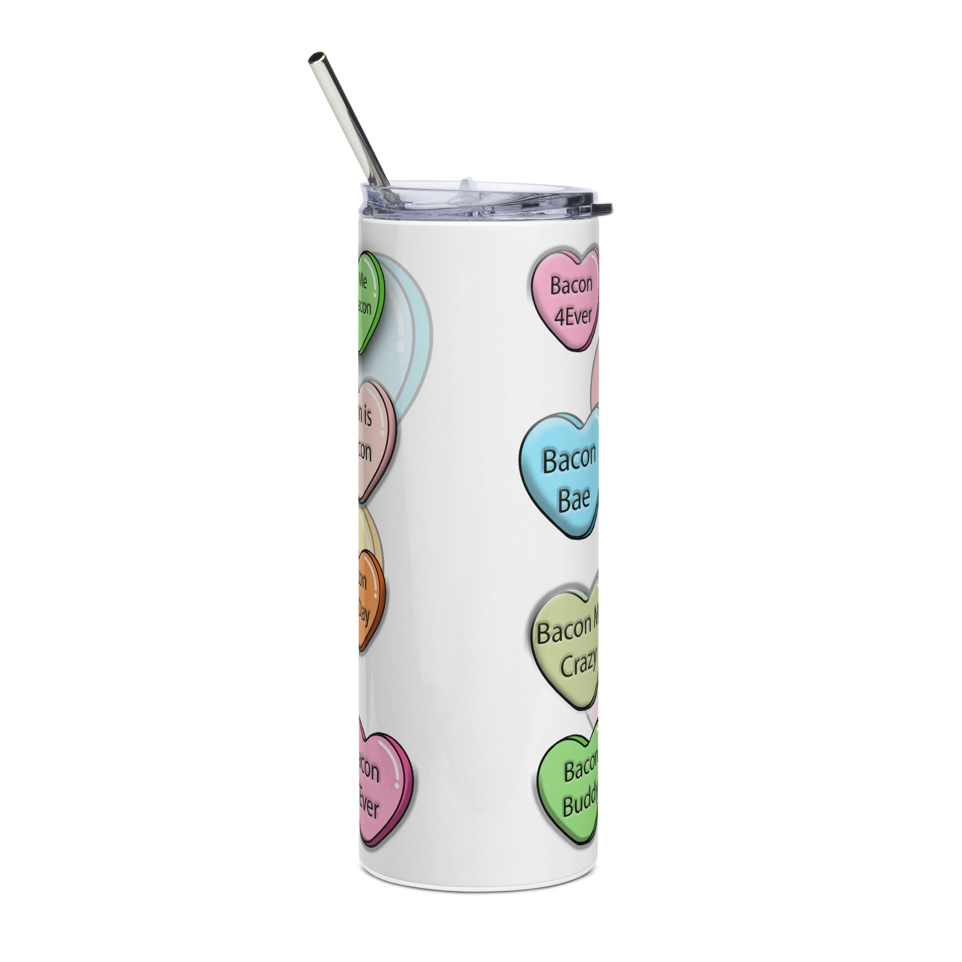 Bacon Lovers 20 ounce stainless steel double-wall vacuum insulation tumbler All bacon bacon lover bacon nation carnivore bacon Conversation heart coworker gift FB funny Funny Gifts funny mothers day gift for her Gift For Her Him mothers day gift stocking stuffer Valentines Day