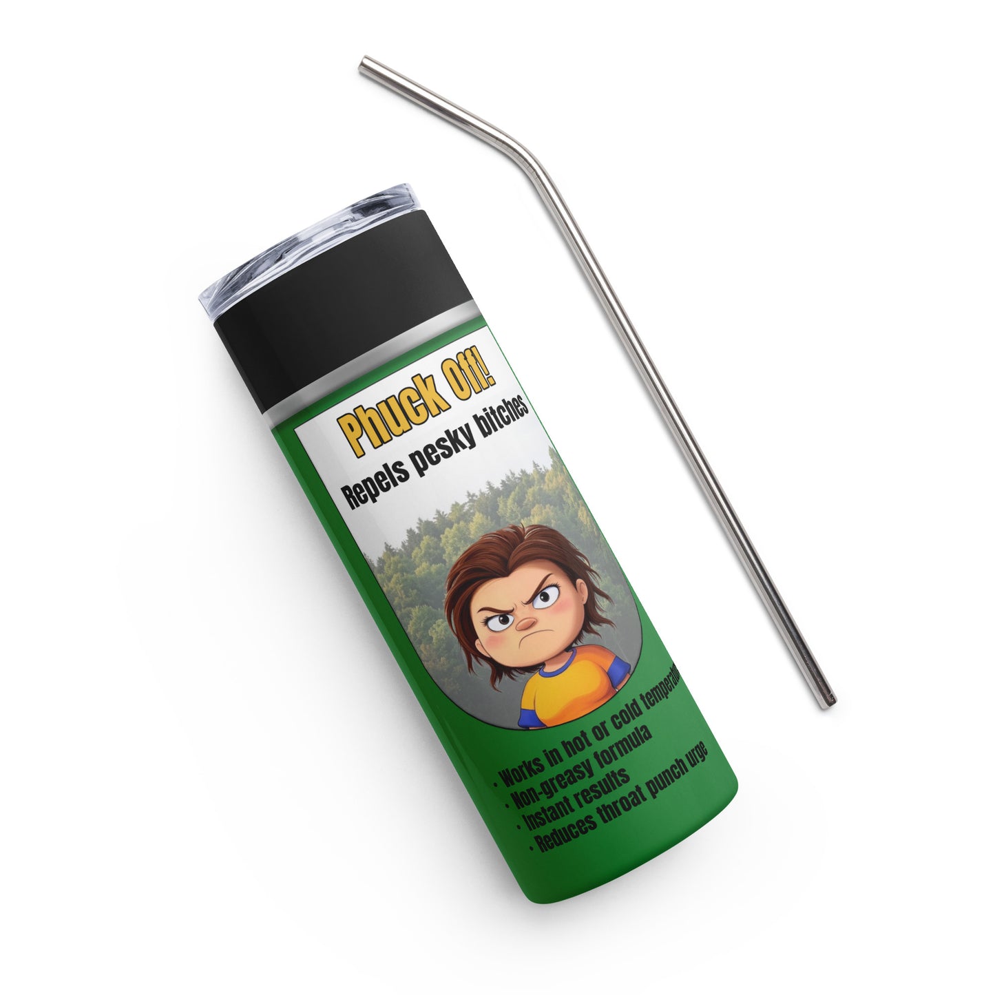 Phuck Off 20 ounce stainless steel double-wall vacuum insulation tumbler repels pesky bitches All bug spray coworker gift FB fuck off funny Funny Gifts funny mothers day gift for her Gift For Her Him mothers day gift Off spray stocking stuffer