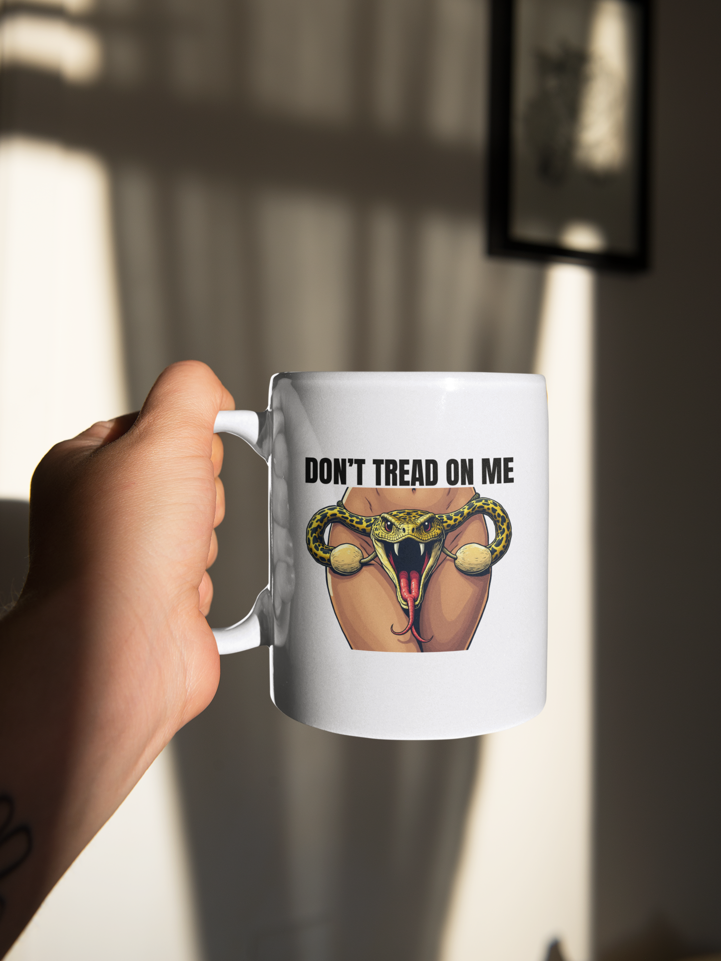 Don't tread on me (female) mug Coffee Time gift for dad Mocha My body my choice Roe v wade stocking stuffer Uterus