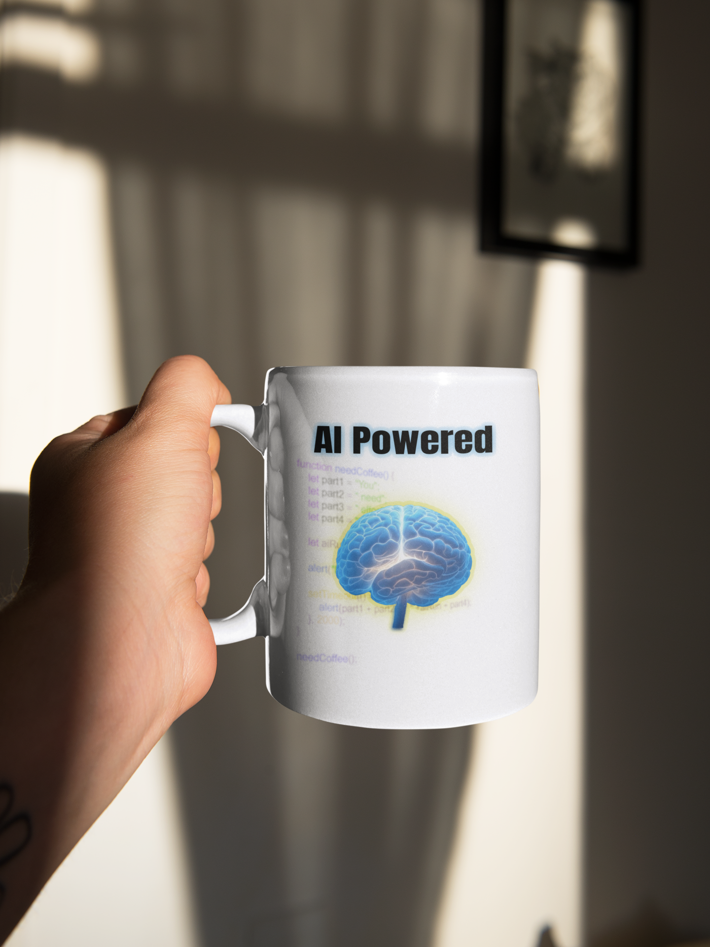 A.I. Powered mug AI All Artificial Ingelligence BlueSky Coffee Time dad dad jokes dads day dads day gift fathers day FB Funny Sarcastic Mug gift for dad Mocha stocking stuffer