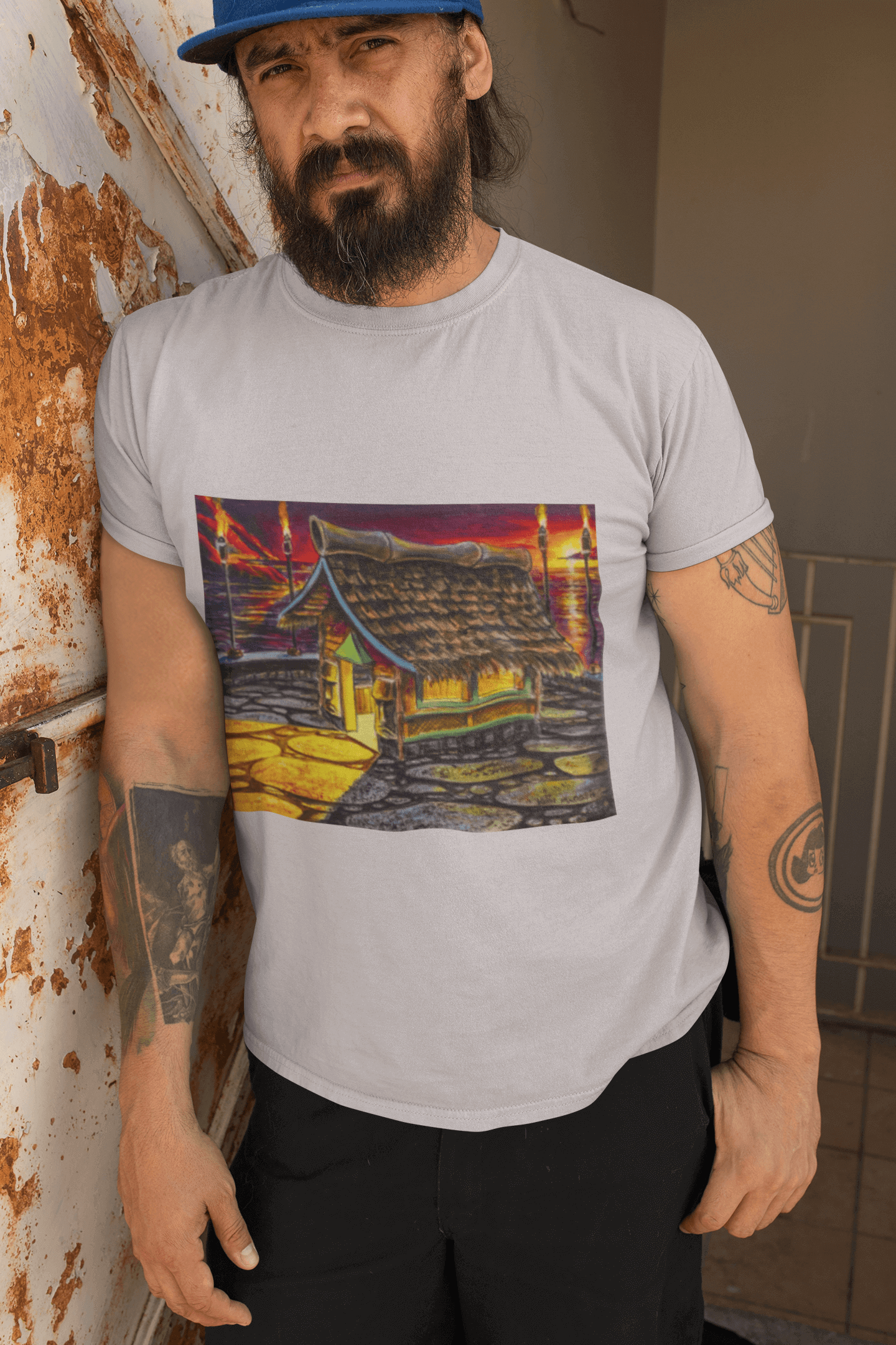 Island Tiki Hut - MaddK Studio  - Unisex Short-Sleeve T-Shirt