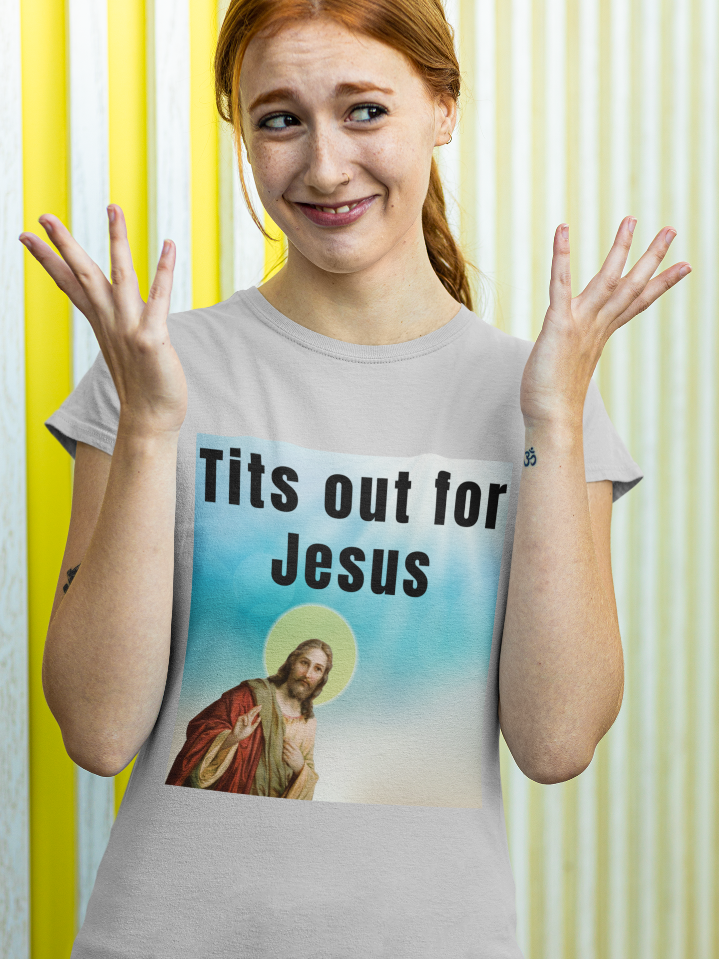 Tits out for Jesus - Unisex T-Shirt All Christmas gift dads day gift FB gift for dad gift for grandpa gift for her gift for him gift for mom gift for sister gift for wife moms gift Unique gift