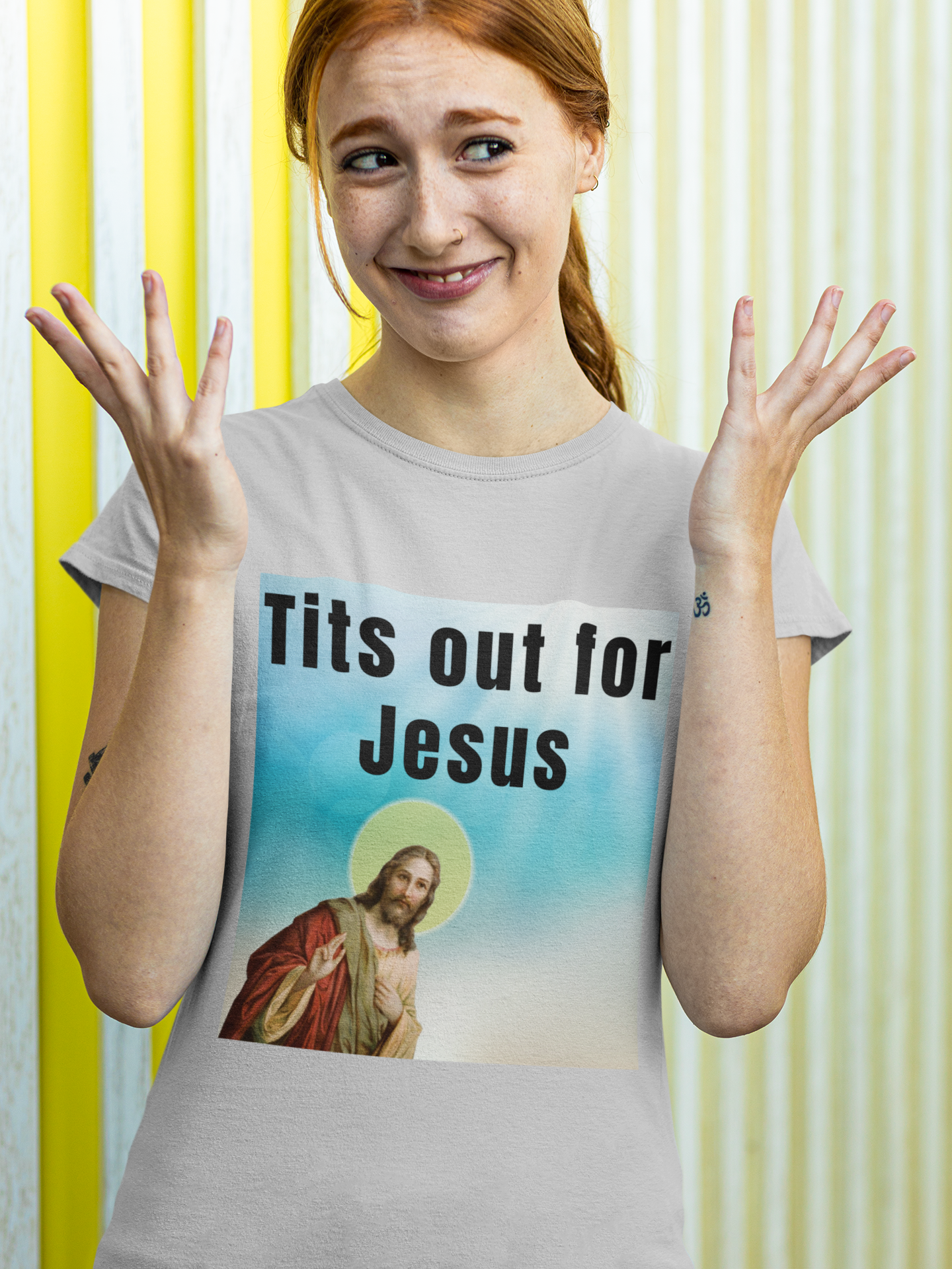 Tits out for Jesus - Unisex T-Shirt Christmas gift dads day gift gift for dad gift for grandpa gift for her gift for him gift for mom gift for sister gift for wife moms gift Unique gift