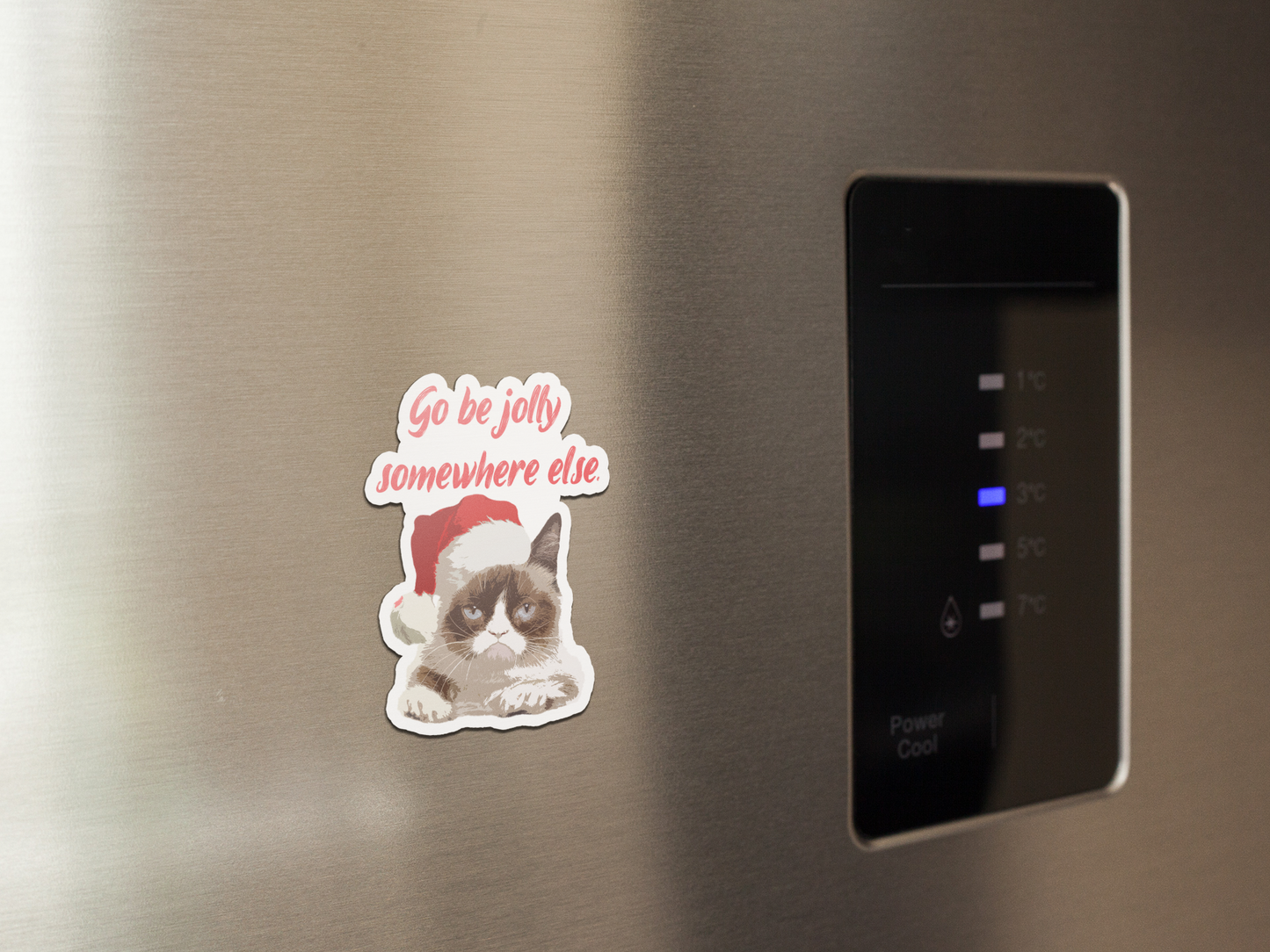 Go be jolly somewhere else refrigerator magnet All family FB Fridge magnet funny gift for mom gift for wife Handmade Kitchen decor magnet Magnetic clip Magnetic photo holder Modern design Note holder Office accessory Reminder board Shopping list Strong magnet Unique gift