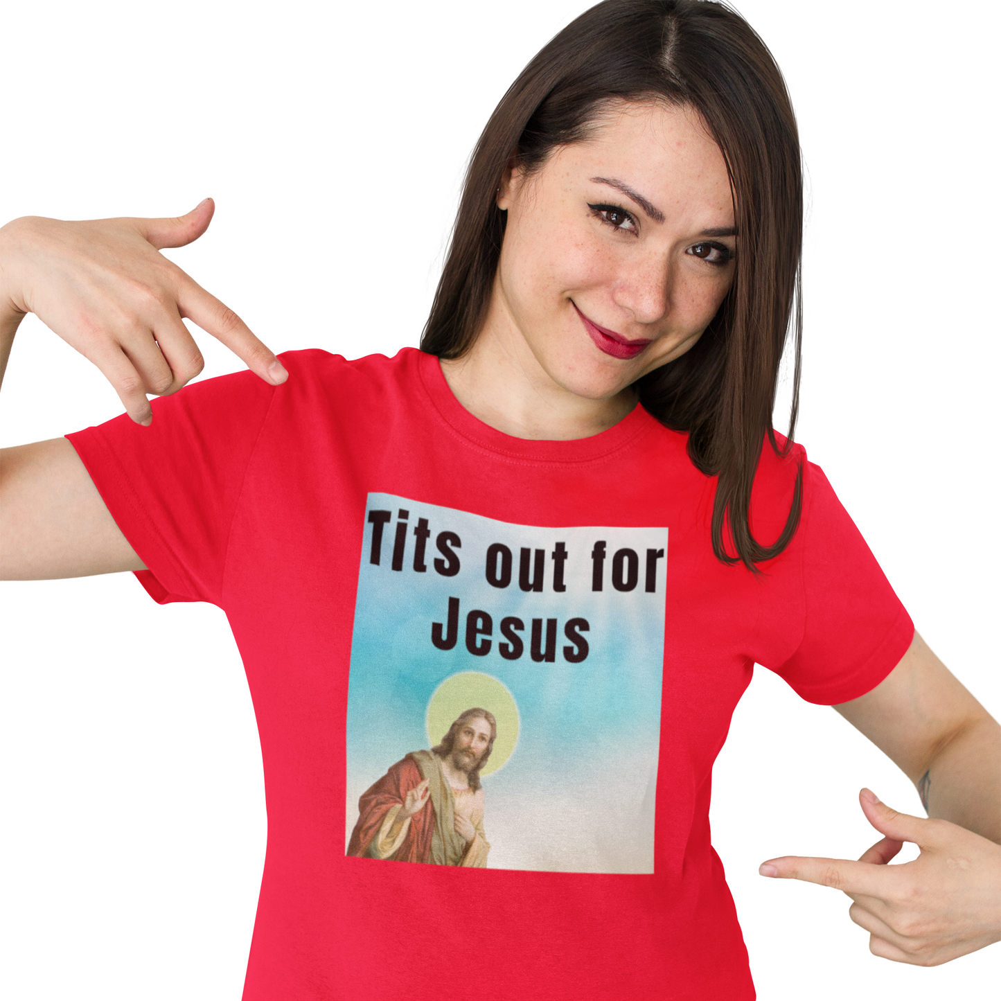 Tits out for Jesus - Unisex T-Shirt All Christmas gift dads day gift FB gift for dad gift for grandpa gift for her gift for him gift for mom gift for sister gift for wife moms gift Unique gift