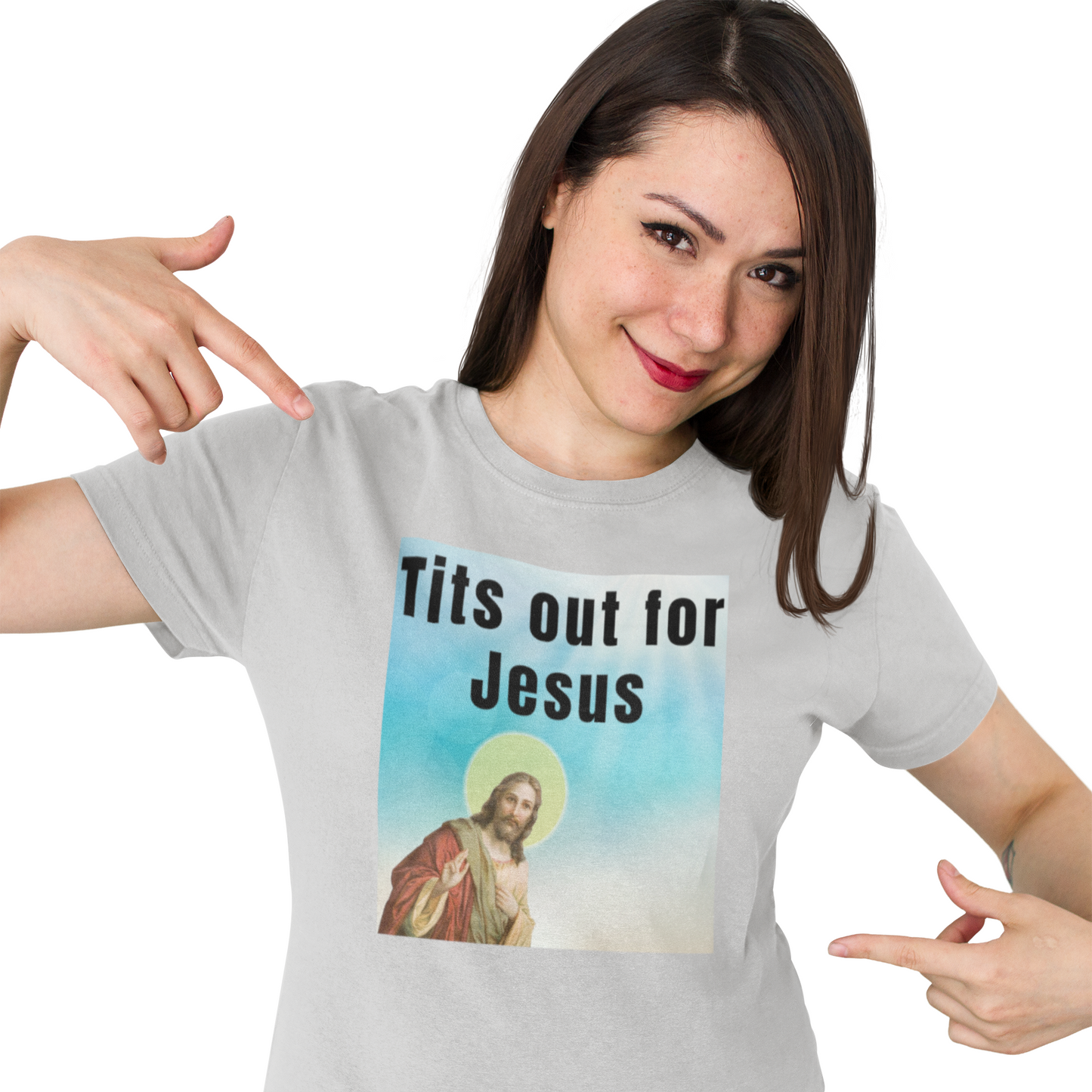 Tits out for Jesus - Unisex T-Shirt All Christmas gift dads day gift FB gift for dad gift for grandpa gift for her gift for him gift for mom gift for sister gift for wife moms gift Unique gift