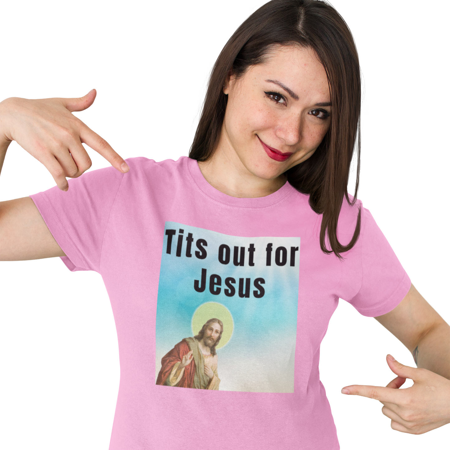 Tits out for Jesus - Unisex T-Shirt All Christmas gift dads day gift FB gift for dad gift for grandpa gift for her gift for him gift for mom gift for sister gift for wife moms gift Unique gift