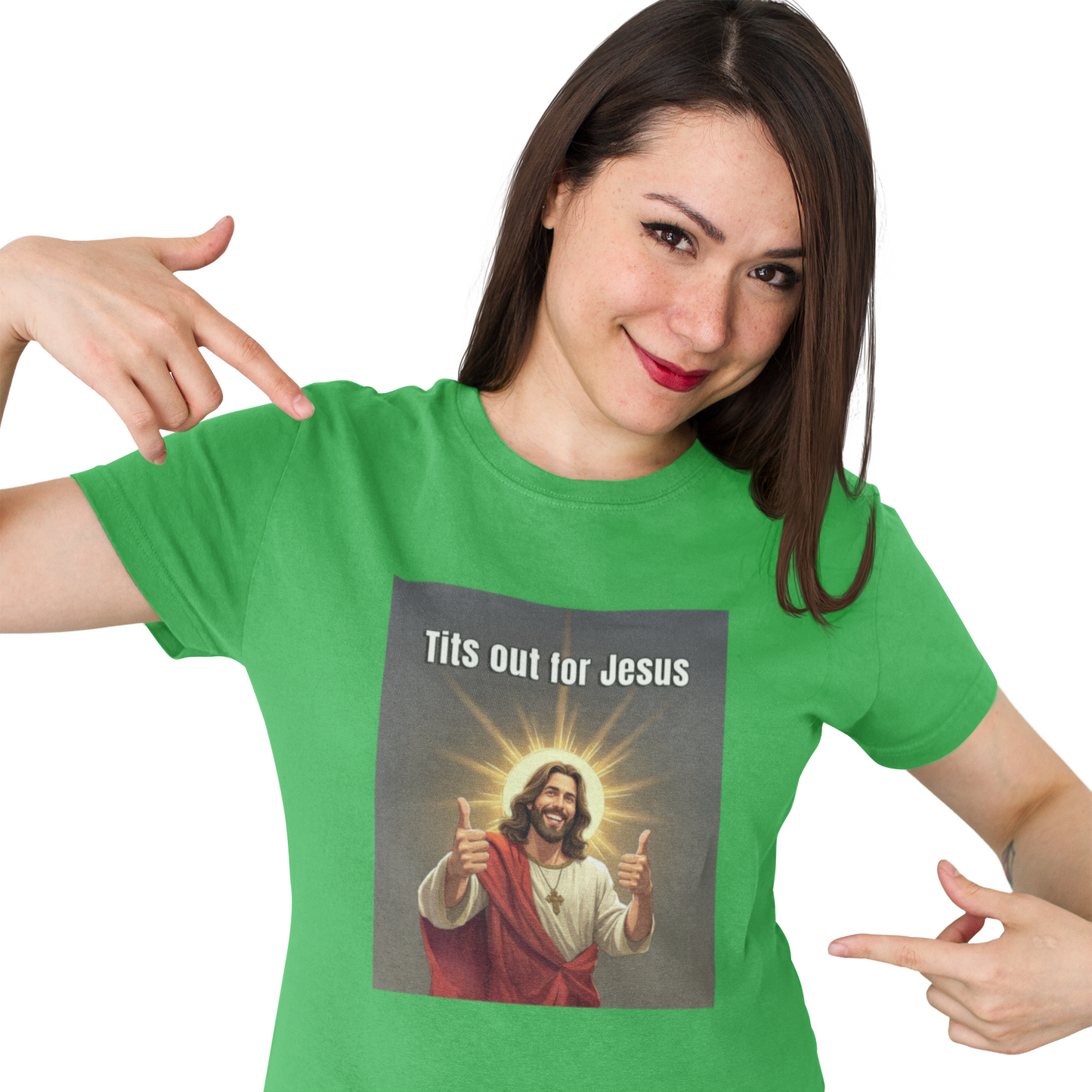 Tits out for Jesus v2 unisex T-Shirt Christmas gift Fathers Day Shirt funny shirt gift for dad gift for grandpa gift for mom gift for wife Offensive raunchy T-Shirt Unique gift