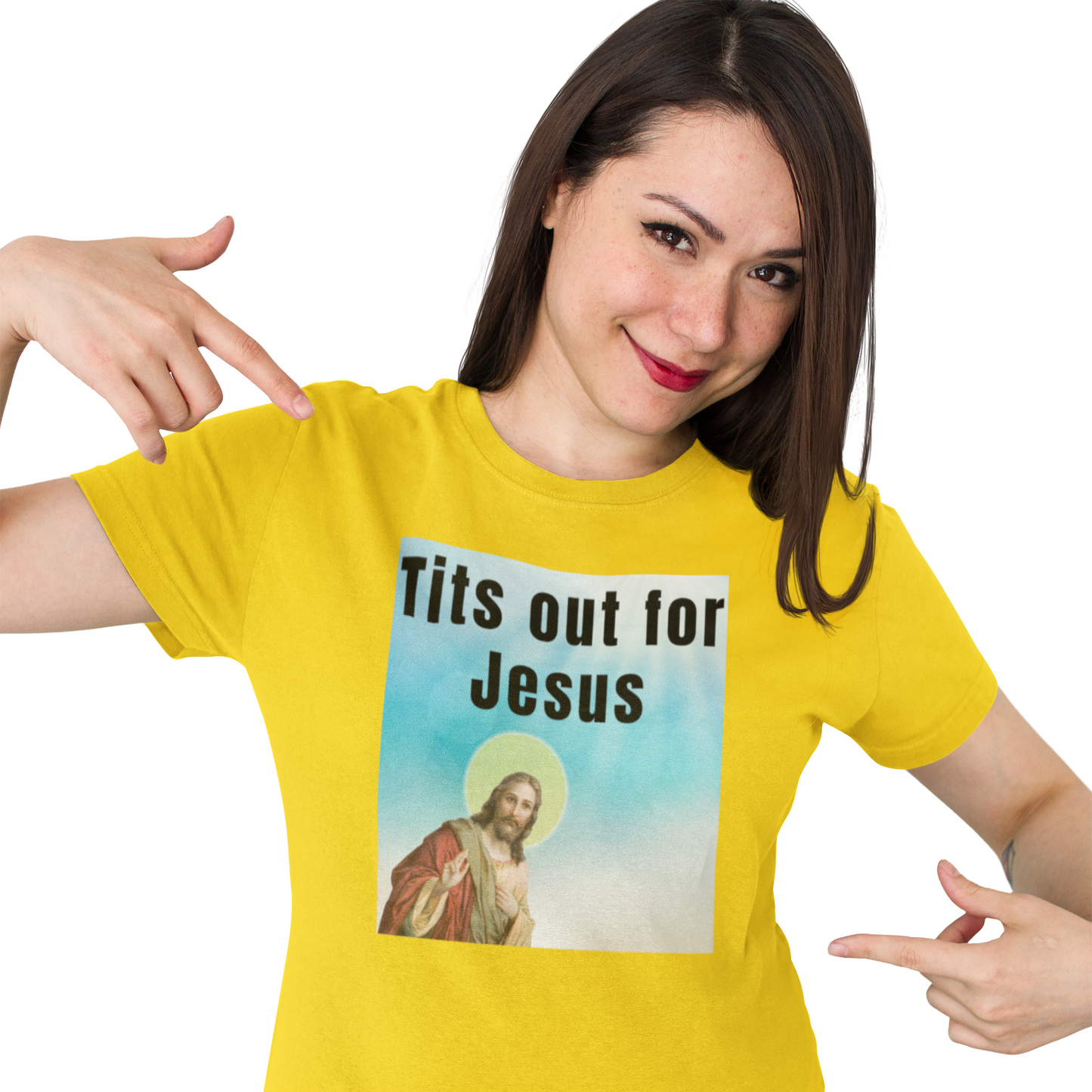 Tits out for Jesus - Unisex T-Shirt All Christmas gift dads day gift FB gift for dad gift for grandpa gift for her gift for him gift for mom gift for sister gift for wife moms gift Unique gift