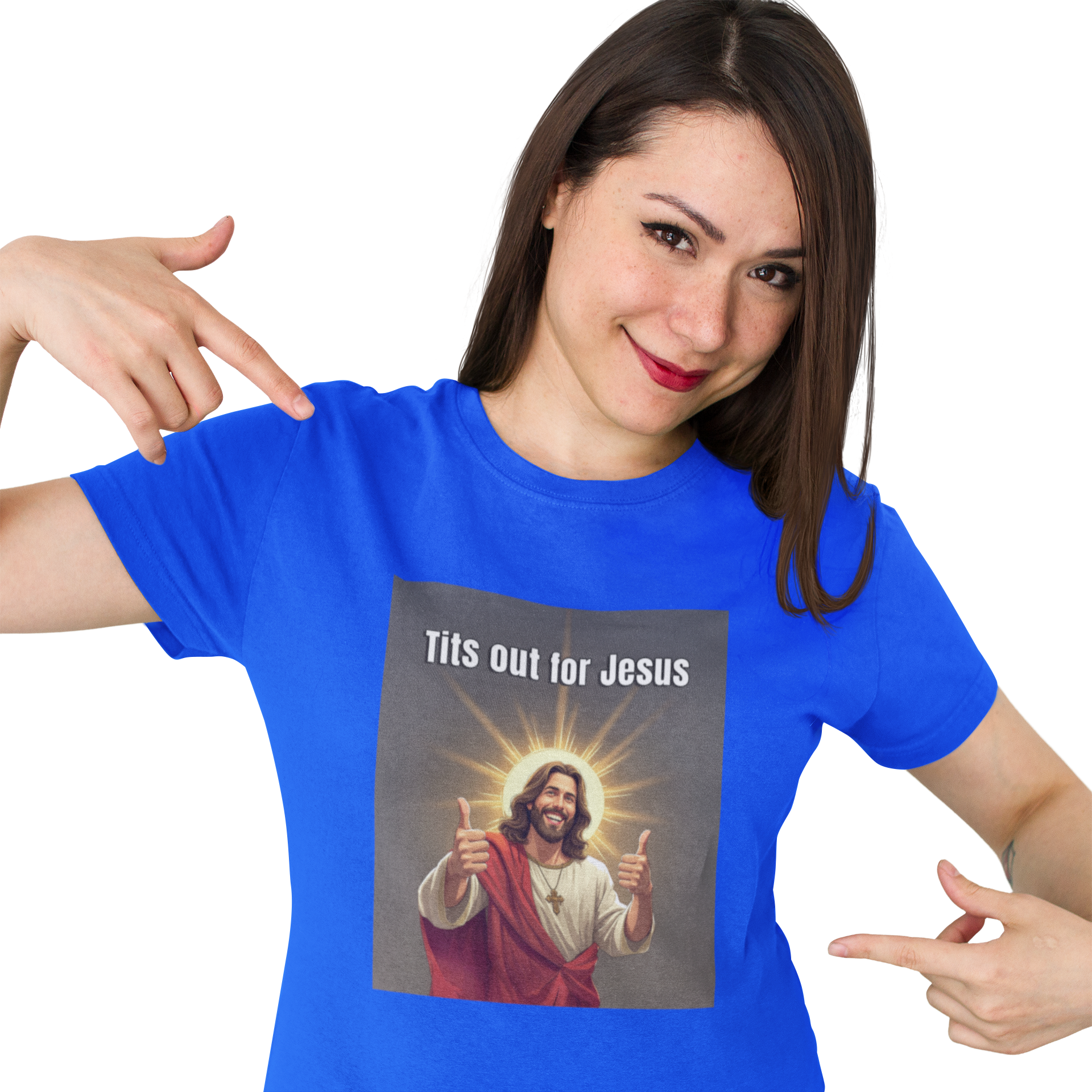 Tits out for Jesus v2 unisex T-Shirt Christmas gift Fathers Day Shirt funny shirt gift for dad gift for grandpa gift for mom gift for wife Offensive raunchy T-Shirt Unique gift