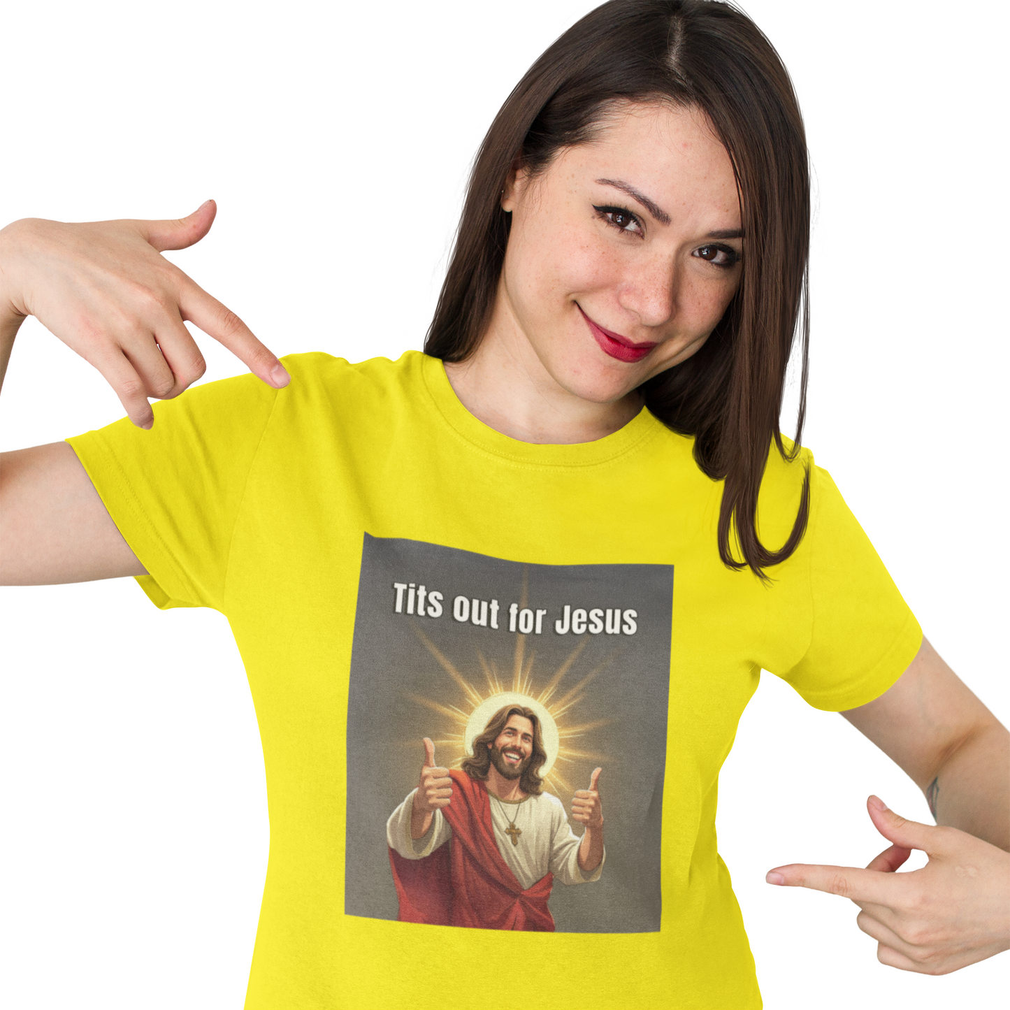 Tits out for Jesus v2 unisex T-Shirt Christmas gift Fathers Day Shirt funny shirt gift for dad gift for grandpa gift for mom gift for wife Offensive raunchy T-Shirt Unique gift