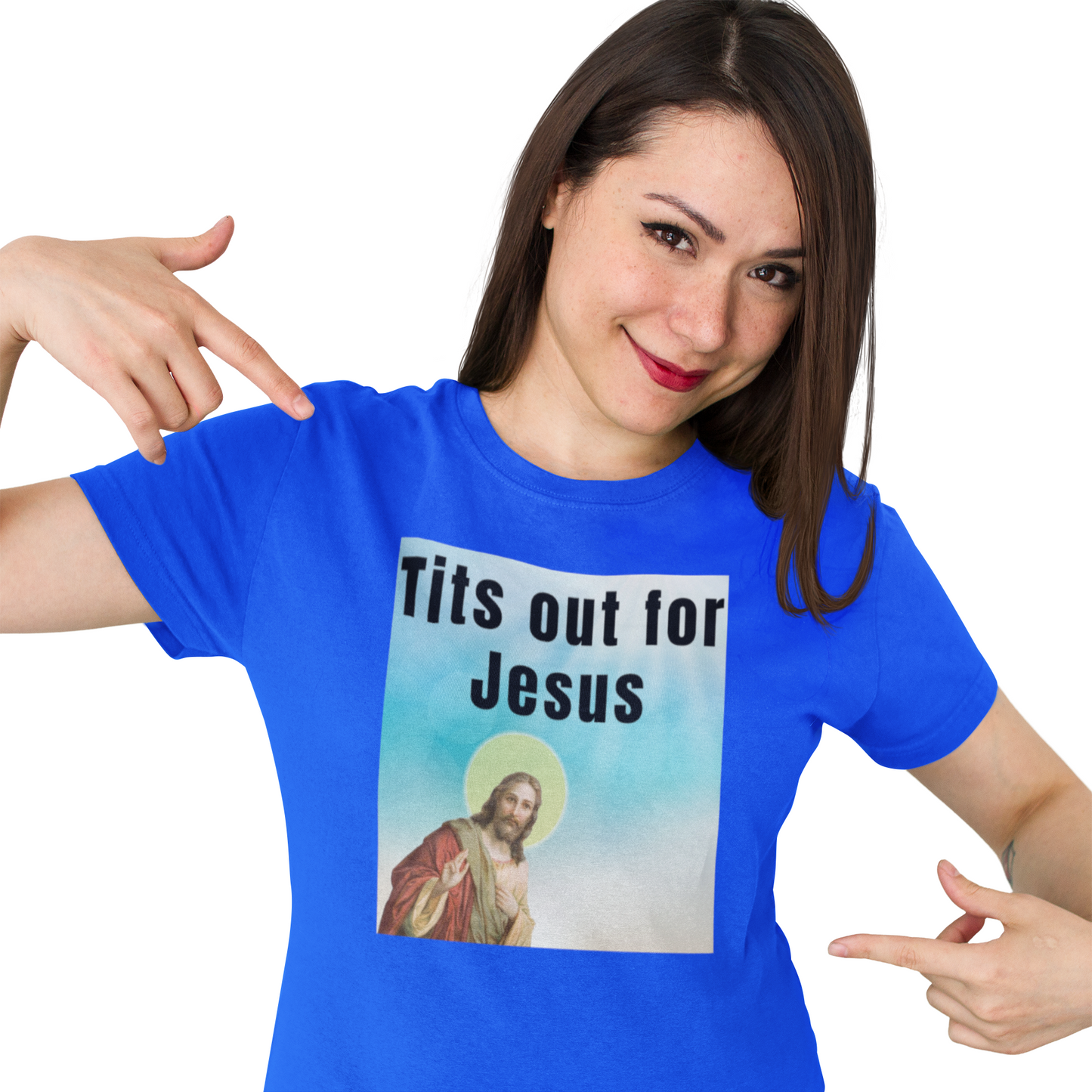 Tits out for Jesus - Unisex T-Shirt All Christmas gift dads day gift FB gift for dad gift for grandpa gift for her gift for him gift for mom gift for sister gift for wife moms gift Unique gift
