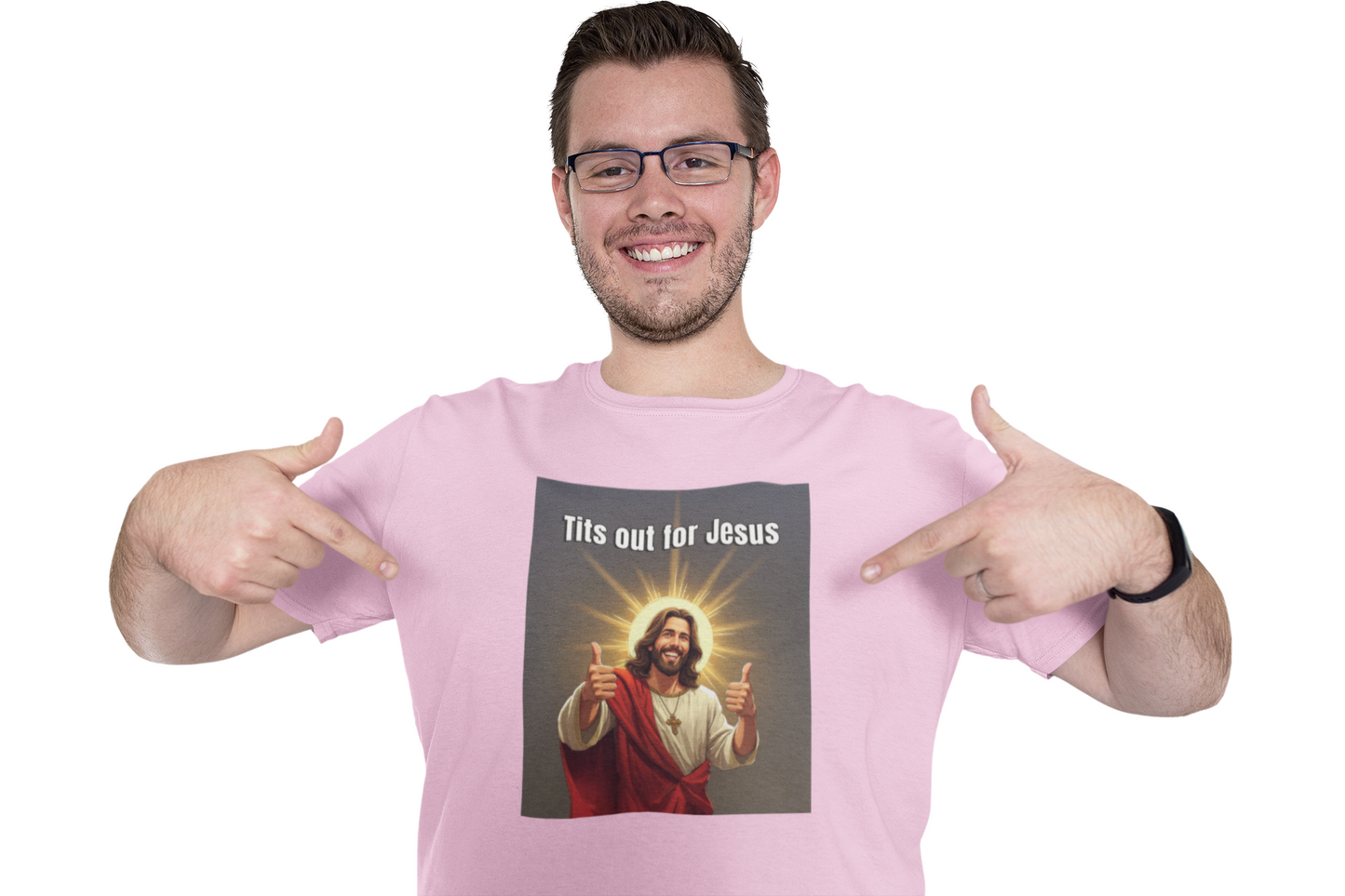 Tits out for Jesus v2 unisex T-Shirt Christmas gift Fathers Day Shirt funny shirt gift for dad gift for grandpa gift for mom gift for wife Offensive raunchy T-Shirt Unique gift