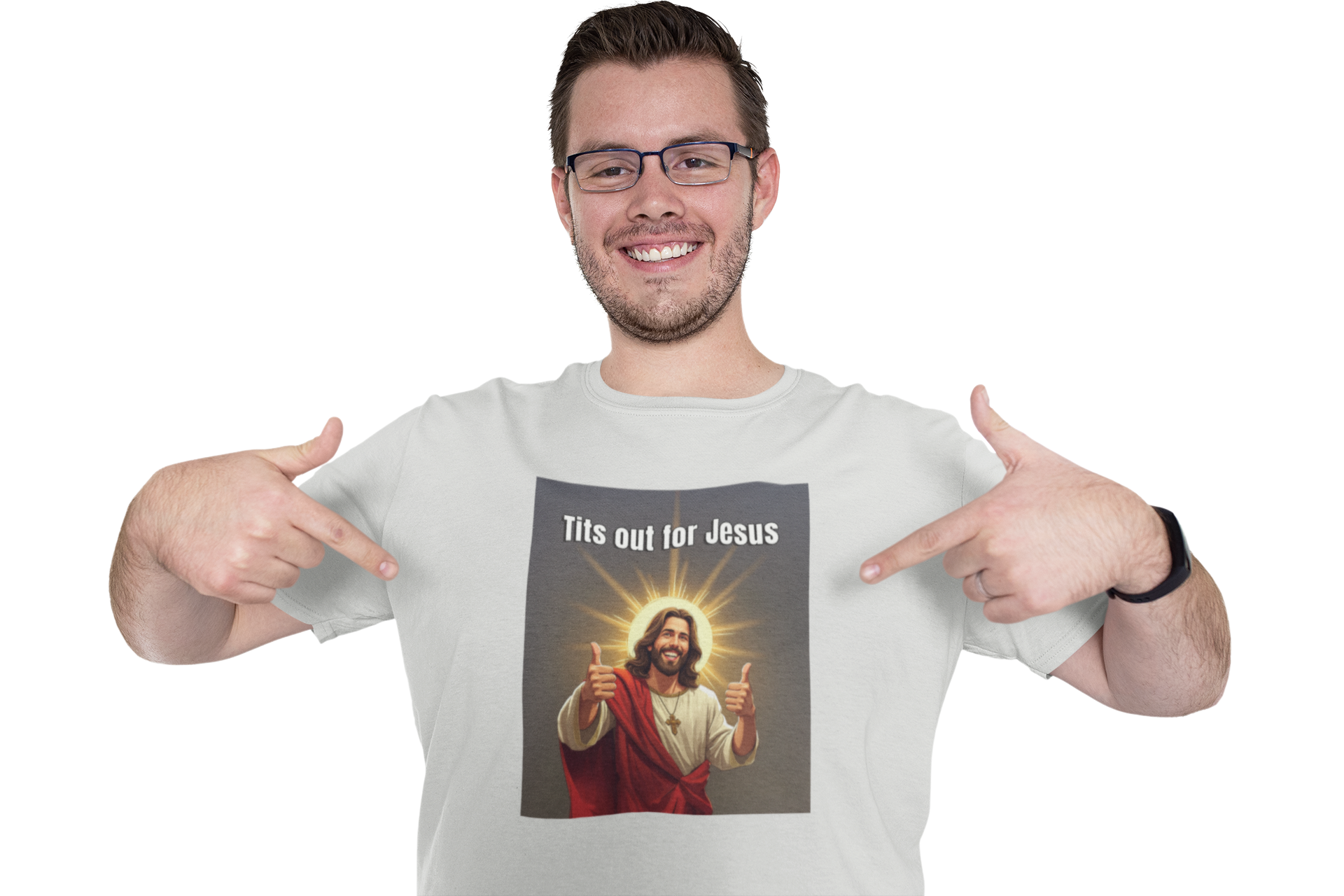 Tits out for Jesus v2 unisex T-Shirt Christmas gift Fathers Day Shirt funny shirt gift for dad gift for grandpa gift for mom gift for wife Offensive raunchy T-Shirt Unique gift