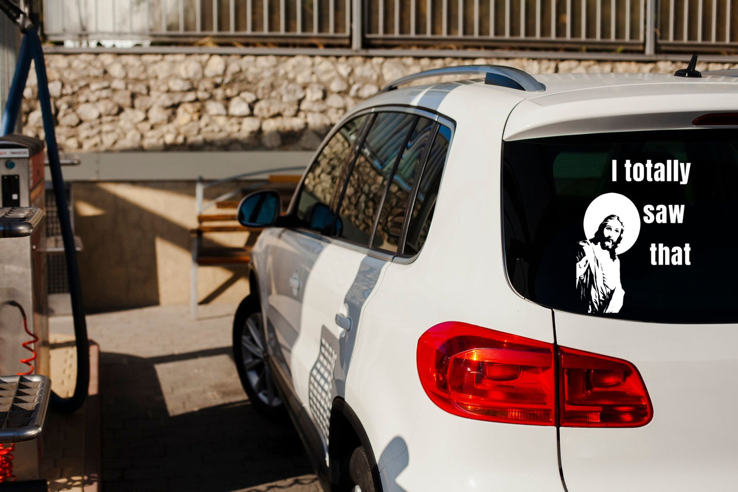Jesus - I totally saw that - Vinyl decal. car decal funny stickers jesus jesus meme truck decals window decal