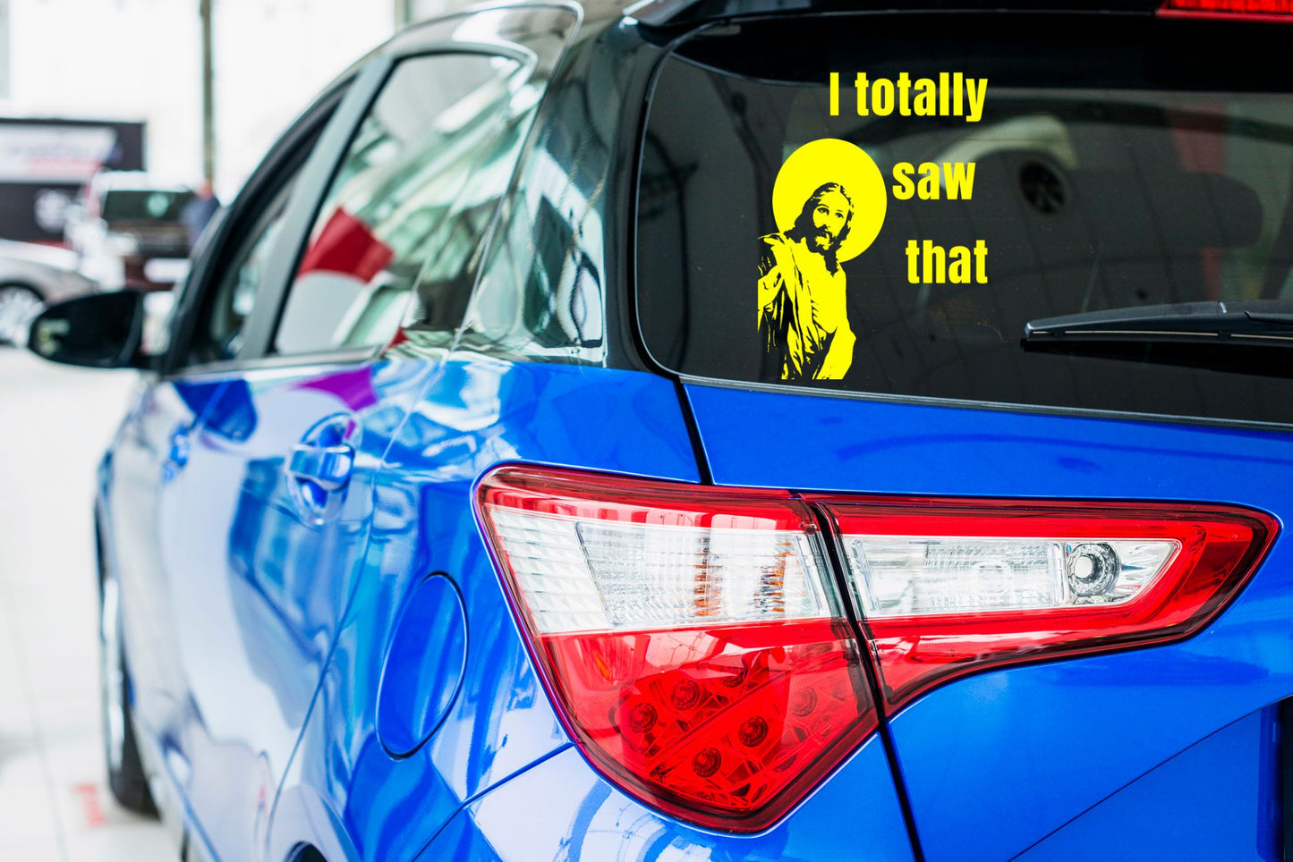 Jesus - I totally saw that - Vinyl decal. car decal funny stickers jesus jesus meme truck decals window decal