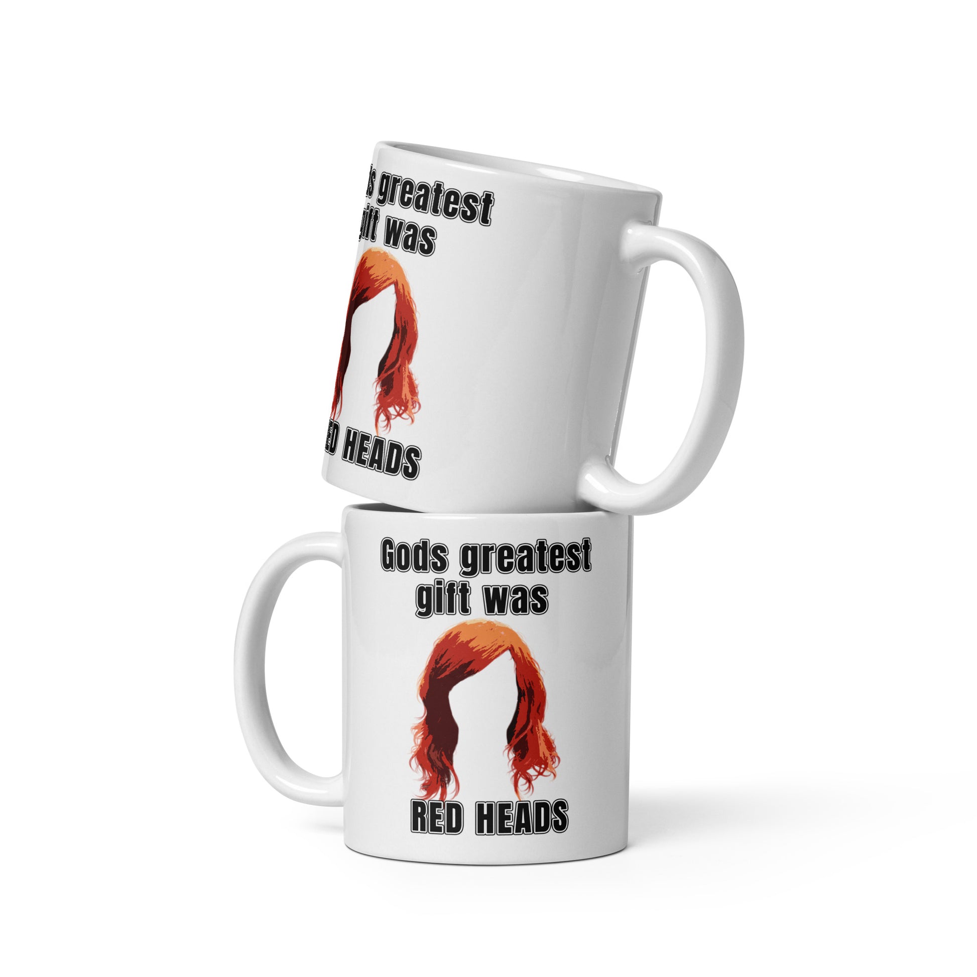 Gods greatest gift was RED HEADS - White glossy mug ginger god mothers day red hair red head