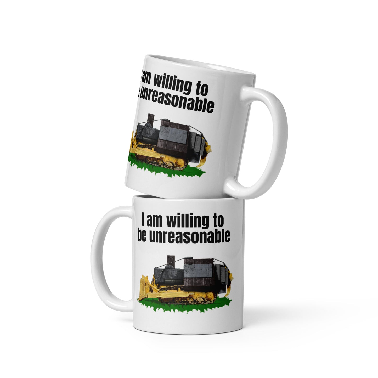 I am willing to be unreasonable - White glossy mug 1776 American Revolution Caffeine Coffee Addiction Coffee Beans Coffee Break Coffee Humor Coffee is Life Coffee Lover Coffee Snob Coffee Time dont tread on me Espresso freedom freedumb Java kill dozer killdozer Latte liberal tears libertarian liberty liberty snake Mocha Morning voluntary voluntaryism