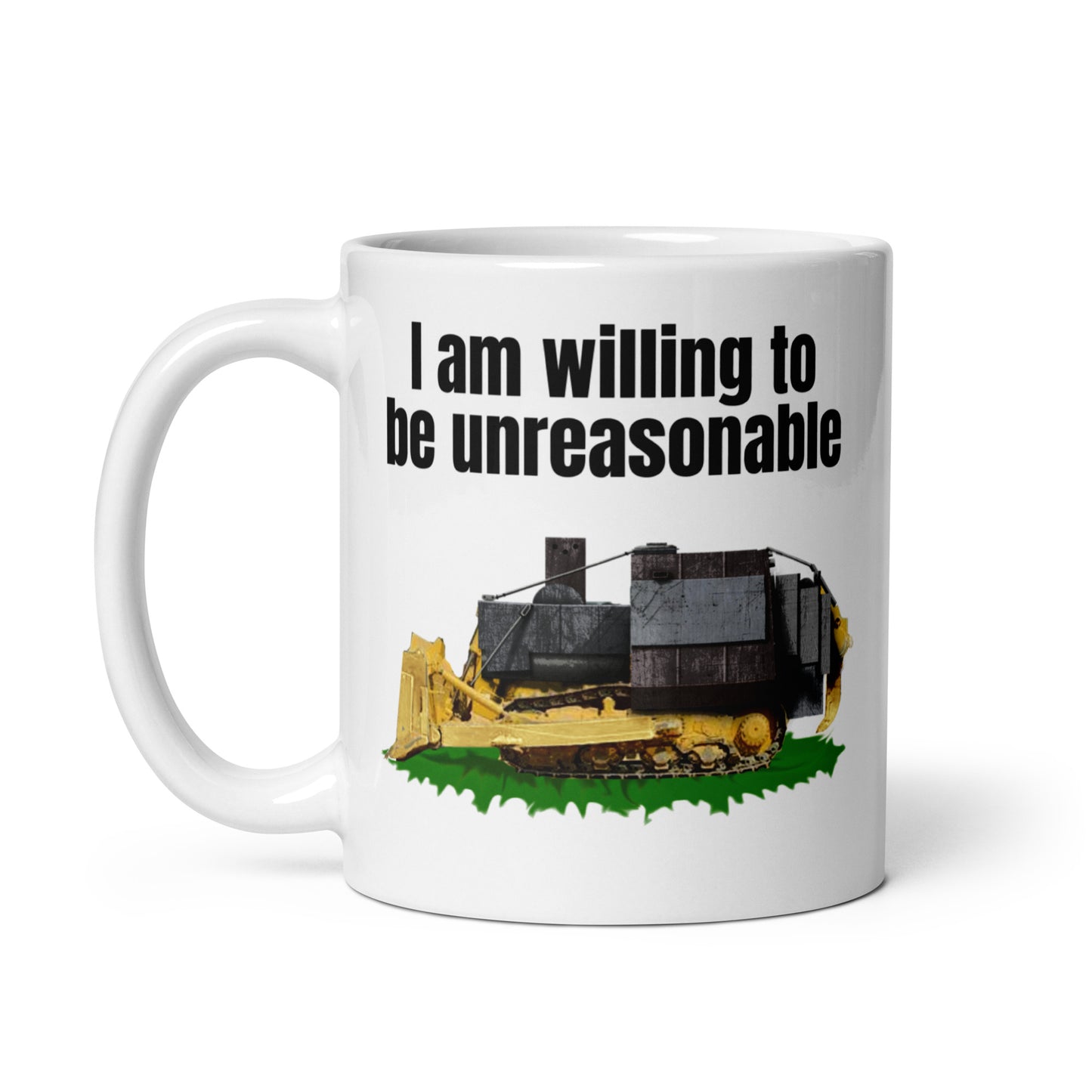 I am willing to be unreasonable - White glossy mug 1776 American Revolution Caffeine Coffee Addiction Coffee Beans Coffee Break Coffee Humor Coffee is Life Coffee Lover Coffee Snob Coffee Time dont tread on me Espresso freedom freedumb Java kill dozer killdozer Latte liberal tears libertarian liberty liberty snake Mocha Morning voluntary voluntaryism