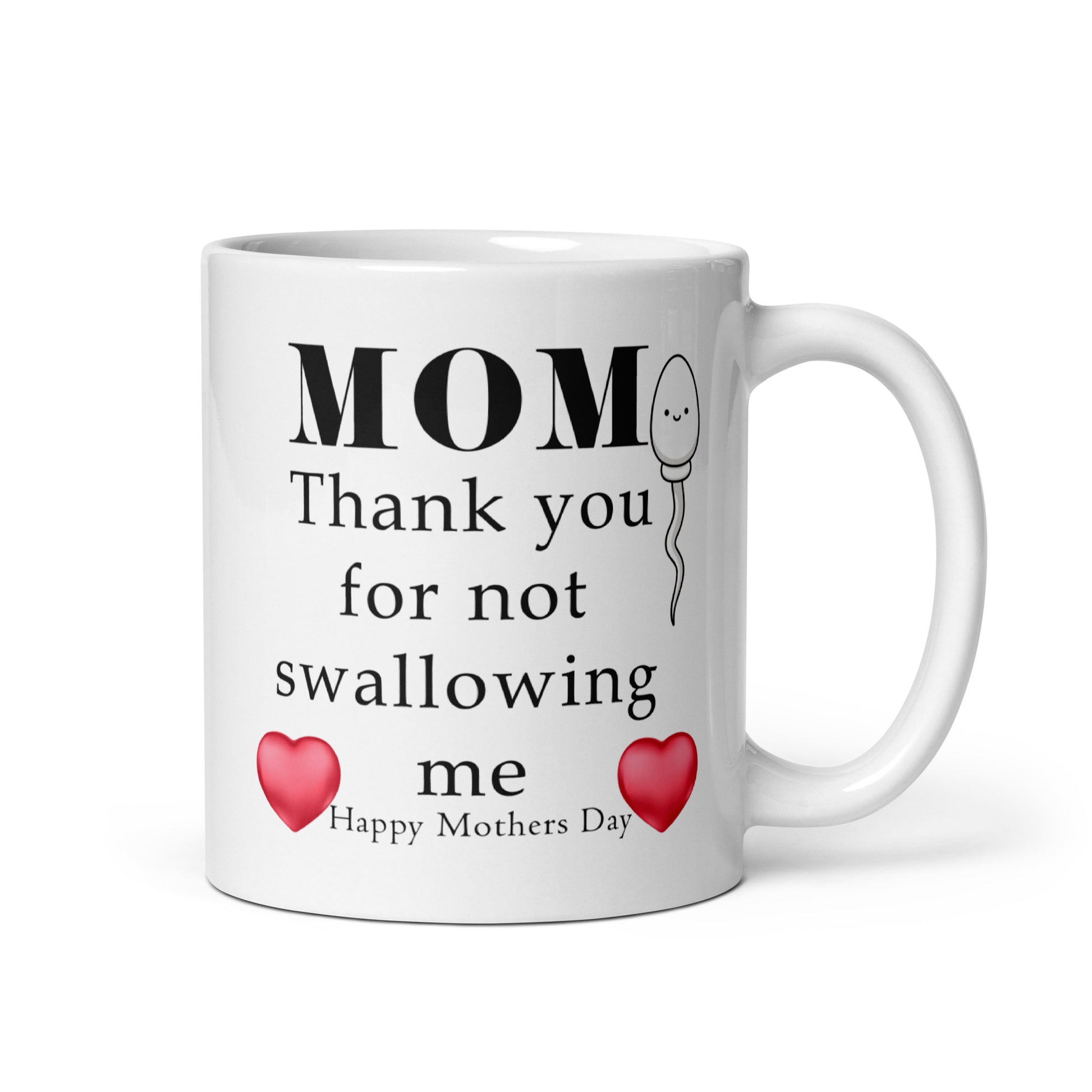 Mom, thank you for not swallowing me - Happy Mothers day - White glossy mug All Coffee Humor Coffee is Life Coffee Lover Coffee Snob Coffee Time FB gift for her gift for mom gift for wife Keep Calm and Drink Coffee Mocha MOM moms day mothers day mothers day gift