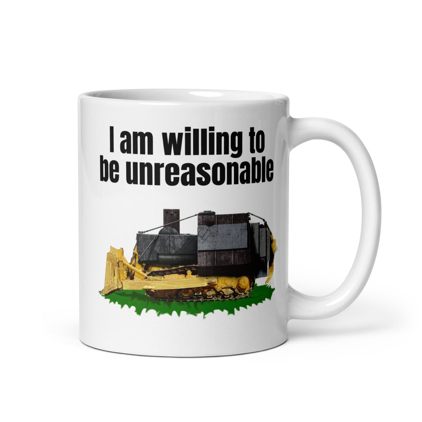 I am willing to be unreasonable - White glossy mug 1776 American Revolution Caffeine Coffee Addiction Coffee Beans Coffee Break Coffee Humor Coffee is Life Coffee Lover Coffee Snob Coffee Time dont tread on me Espresso freedom freedumb Java kill dozer killdozer Latte liberal tears libertarian liberty liberty snake Mocha Morning voluntary voluntaryism