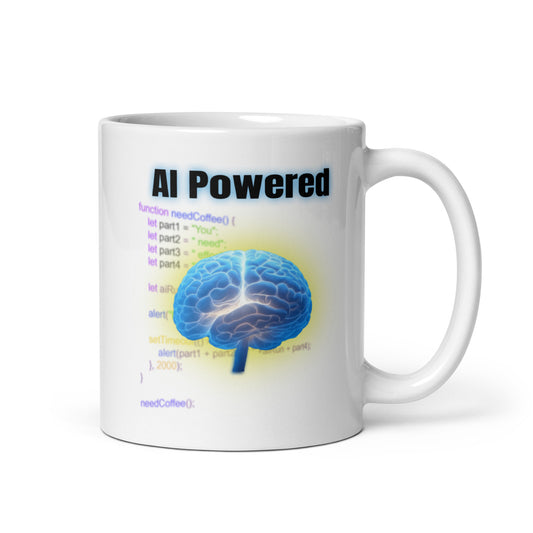 A.I. Powered mug AI All Artificial Ingelligence BlueSky Coffee Time dad dad jokes dads day dads day gift fathers day FB Funny Sarcastic Mug gift for dad Mocha stocking stuffer