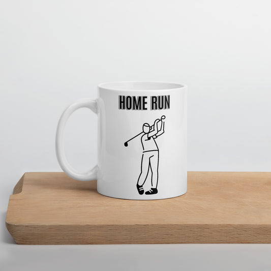 Home Run - Coffee Mug adult mug coffee mug custom mug dads day gift dishwasher safe mug funny coffee mug funny mug gift for dad gift for grandpa gift for her gift for him gift for mom gift for sister gift for wife golf Home Run meme mug moms gift mug sports Unique gift