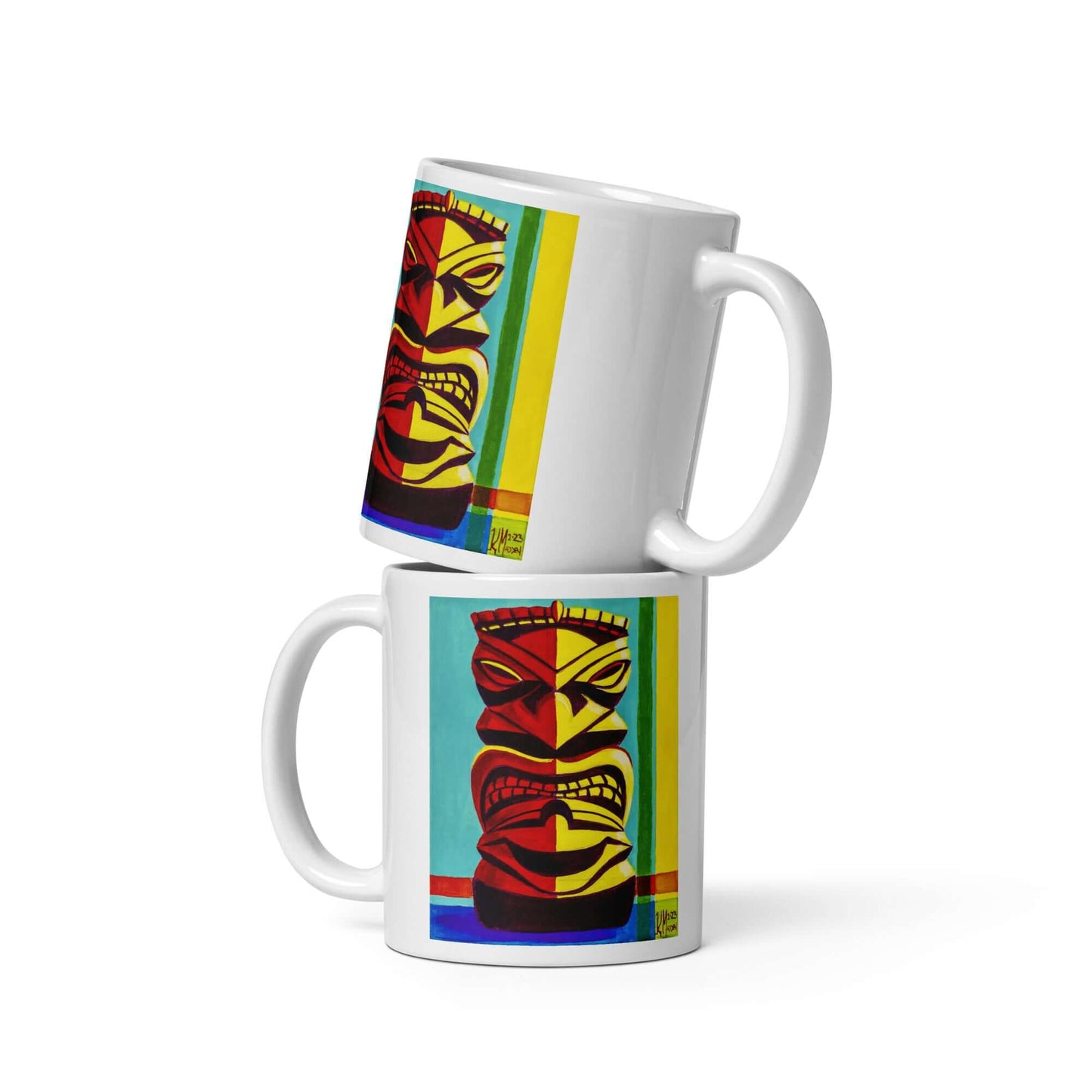 Restless Idol - featuring the artwork of MaddK studio - White glossy mug