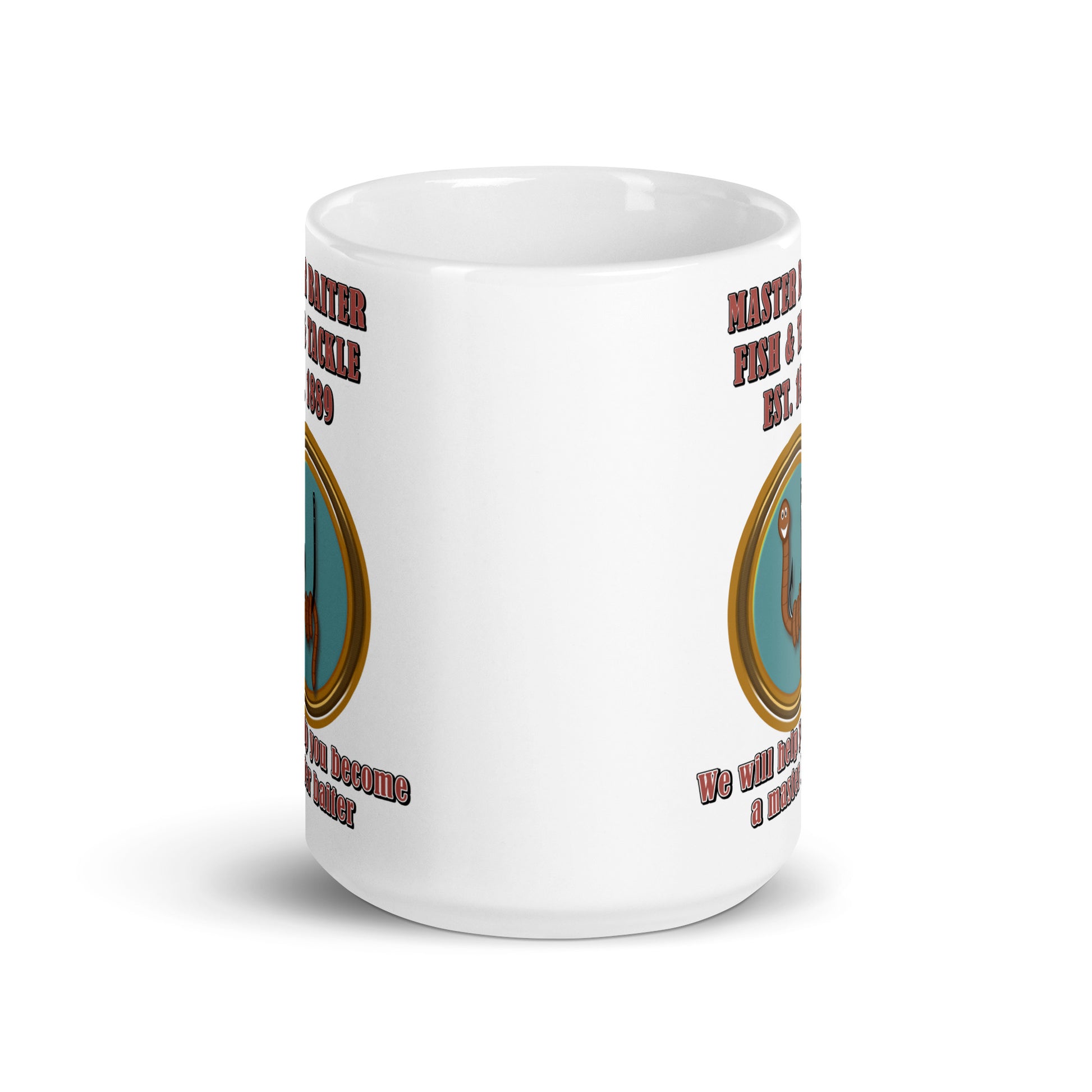 Master Baiter fishing and tackle - White glossy mug All Coffee Addiction Coffee Break Coffee Humor Coffee is Life Coffee Lover Coffee Shop Coffee Snob Coffee Time FB fish and tackle Fishing fishing store funny fishing funny sayings Latte master bait master baiting masturbate Mocha Procaffeinating Wordplay