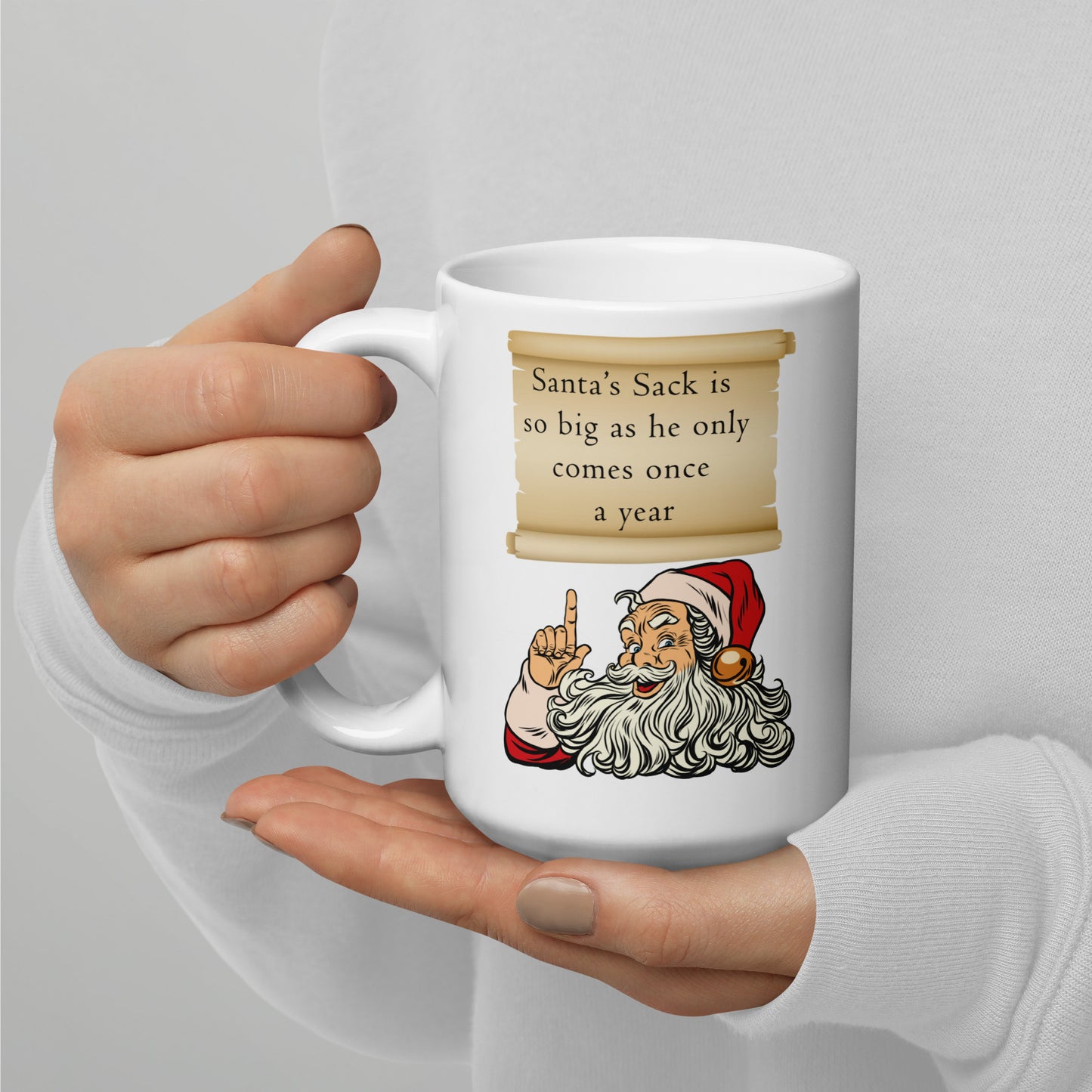 Santa Mug.  White Mug