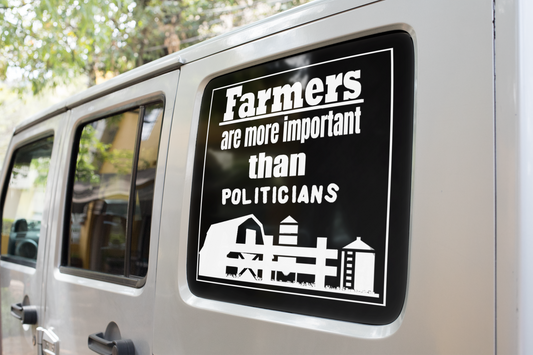 Farmers are more important than Politicians vinyl decal sticker boss gift car decor dads day gift gift for dad gift for grandpa gift for her gift for him gift for husband gift for mom gift for sister gift for wife moms gift Unique gift Vinyl Vinyl decals vinyl sticker Vinyl stickers window decal window sticker