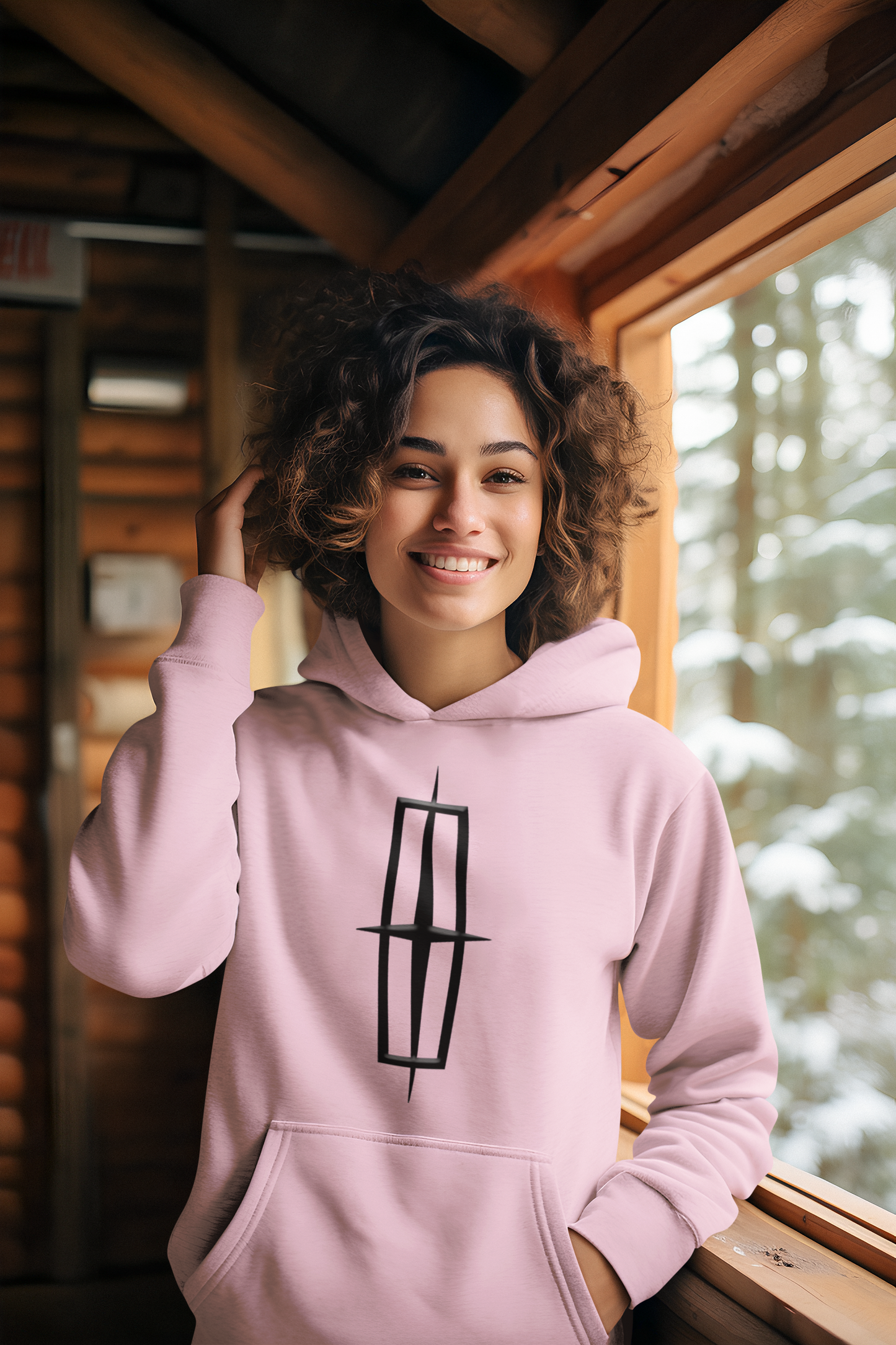 Lincoln Hoodie - Unisex Pink Graphic