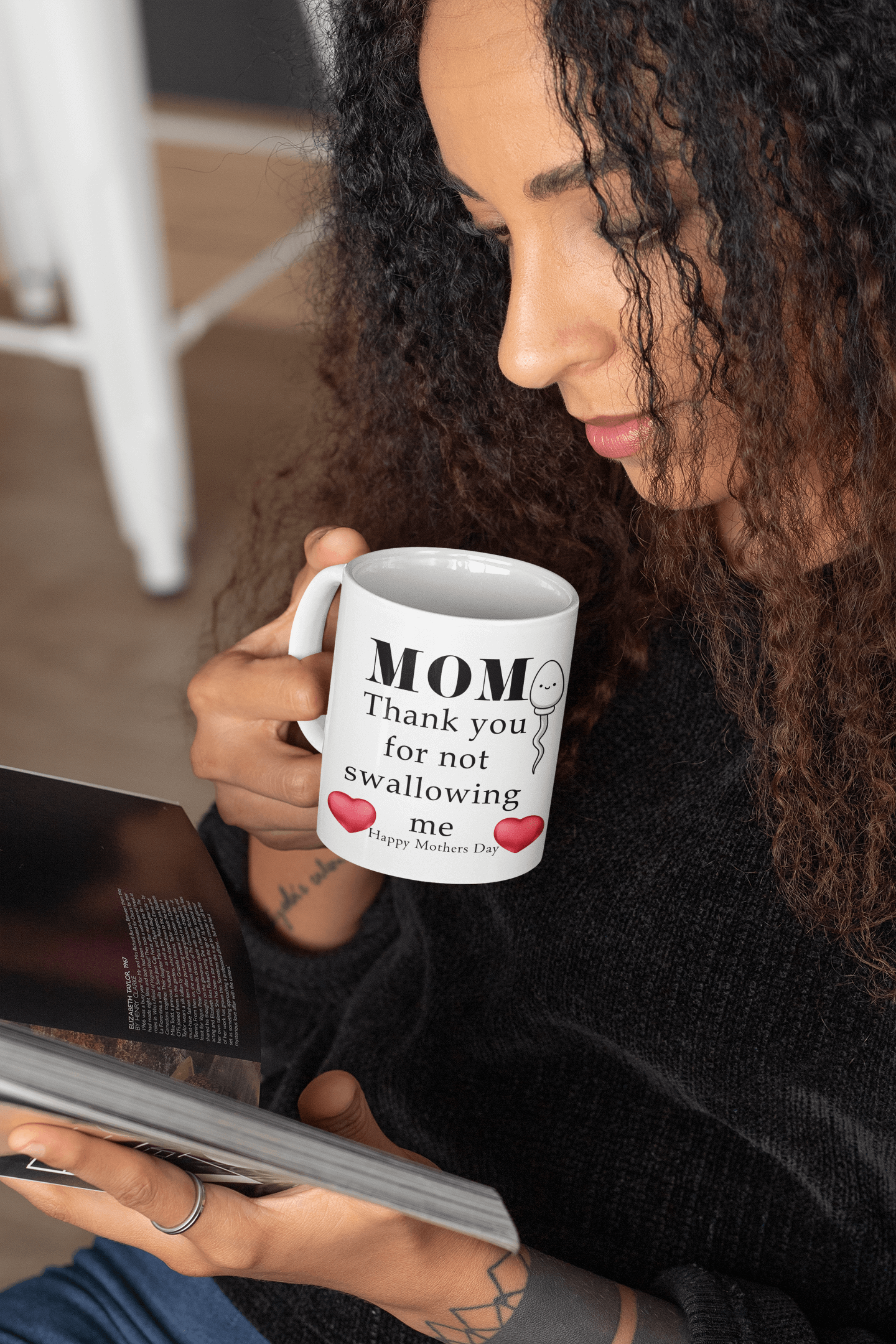 Mom, thank you for not swallowing me - White glossy mug All blow job coffee lover coffee mug FB funny mothers day gift for mom mom moms day moms gift mothers day swallow