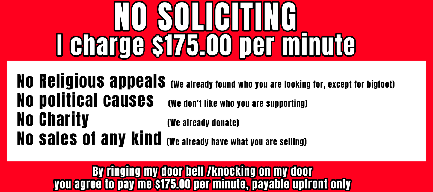 NO SOLICITING STICKER