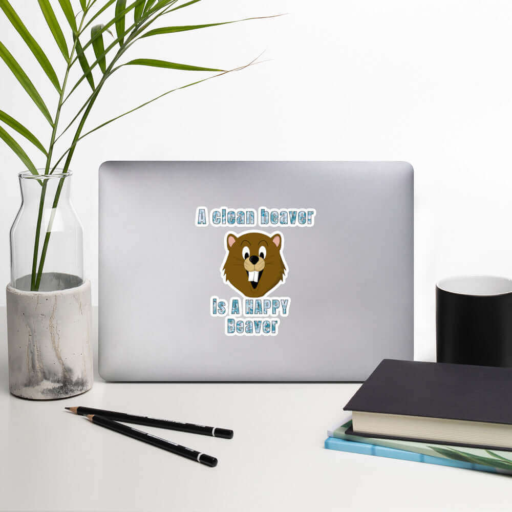 A Clean beaver is a happy beaver sticker car sticker Christmas gift co-worker gift computer sticker funny sticker gift for him gift idea meme sticker moms gift sarcastic sticker school gift stickers wife gift window sticker