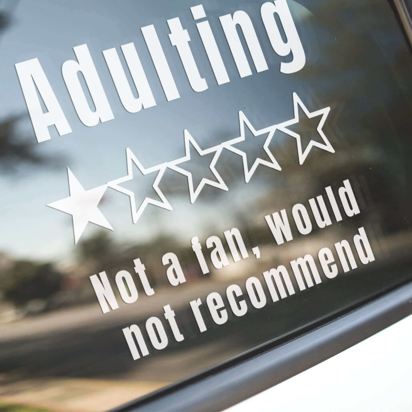 Adulting. Not a fan, would not recommend - Vinyl decal adult adulting adulting not a fan Die cut stickers funny sticker meme sticker sticker stickers vinyl sticker water proof sticker would not recommend