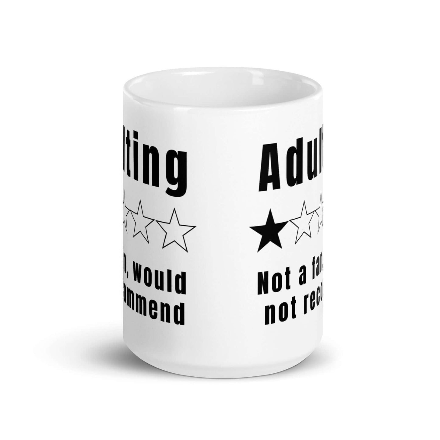 Adulting - Not a fan would not recommend - White glossy mug adult adult mug adulting coffee mug funny mug grown up not a fan