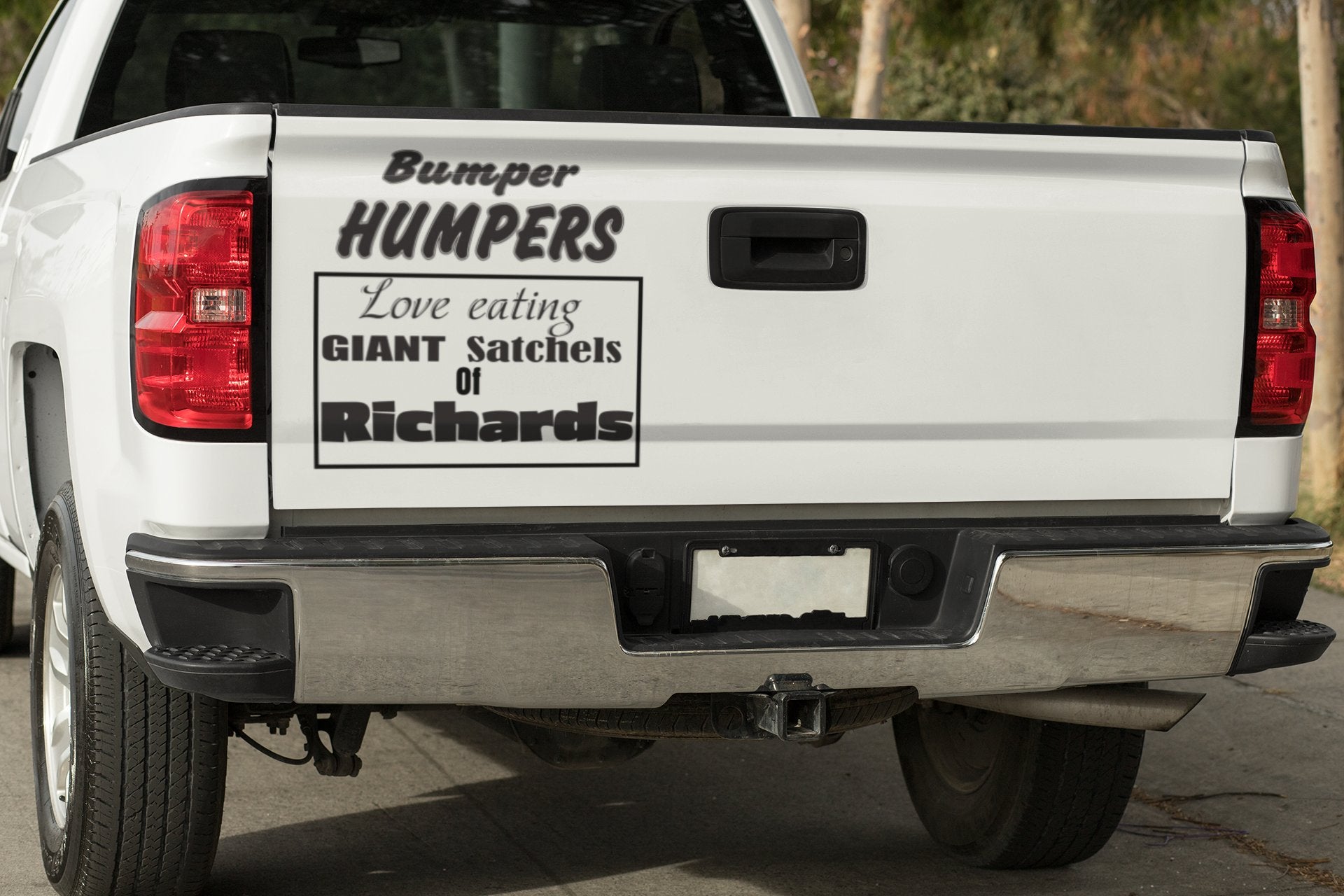 Bumper Humpers love eating giant satchels of Richards Vinyl Decal boss gift car decor dads day gift gift for dad gift for grandpa gift for her gift for him gift for husband gift for mom gift for sister gift for wife moms gift Unique gift Vinyl Vinyl decals vinyl sticker Vinyl stickers window decal window sticker