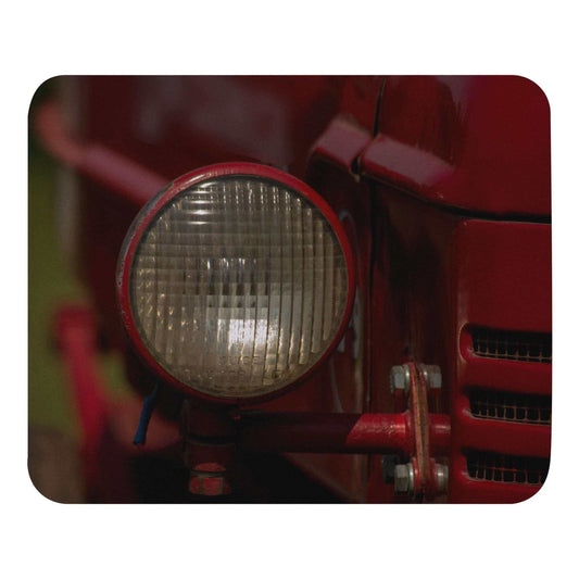 Close up of tractor headlight - Mouse pad - Horrible Designs